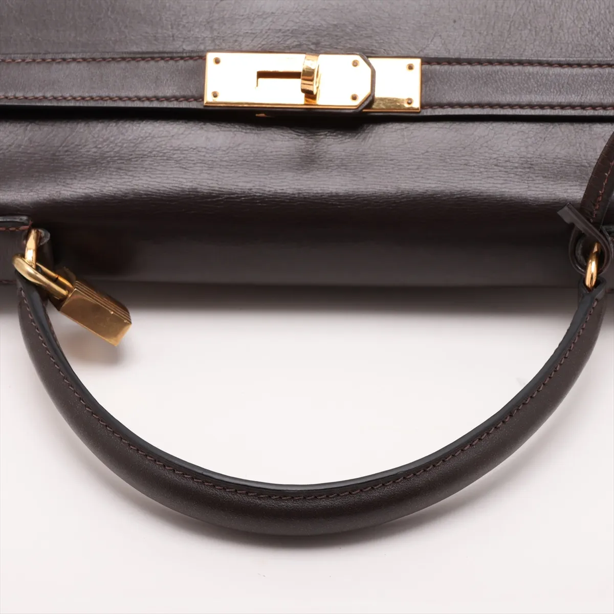 [Individually packaged] Hermes Kelly 32 Letournée Box Calf Chocolate Gold Hardware D: 1974 — view 5