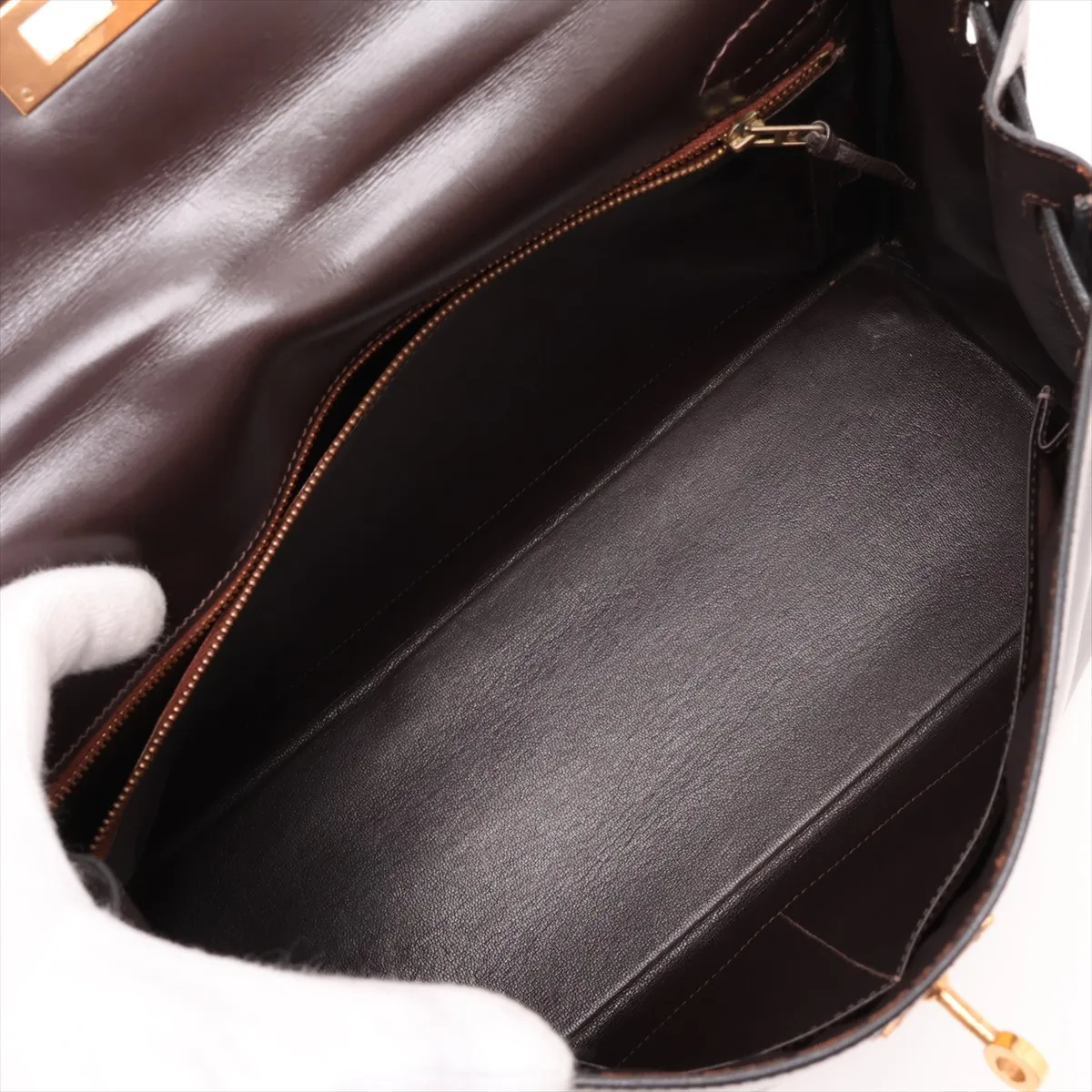 [Individually packaged] Hermes Kelly 32 Letournée Box Calf Chocolate Gold Hardware D: 1974 — view 7