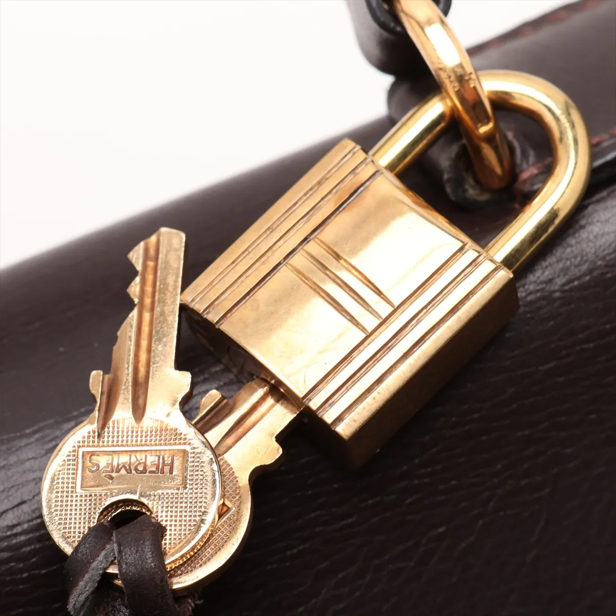 [Individually packaged] Hermes Kelly 32 Letournée Box Calf Chocolate Gold Hardware D: 1974 — view 10