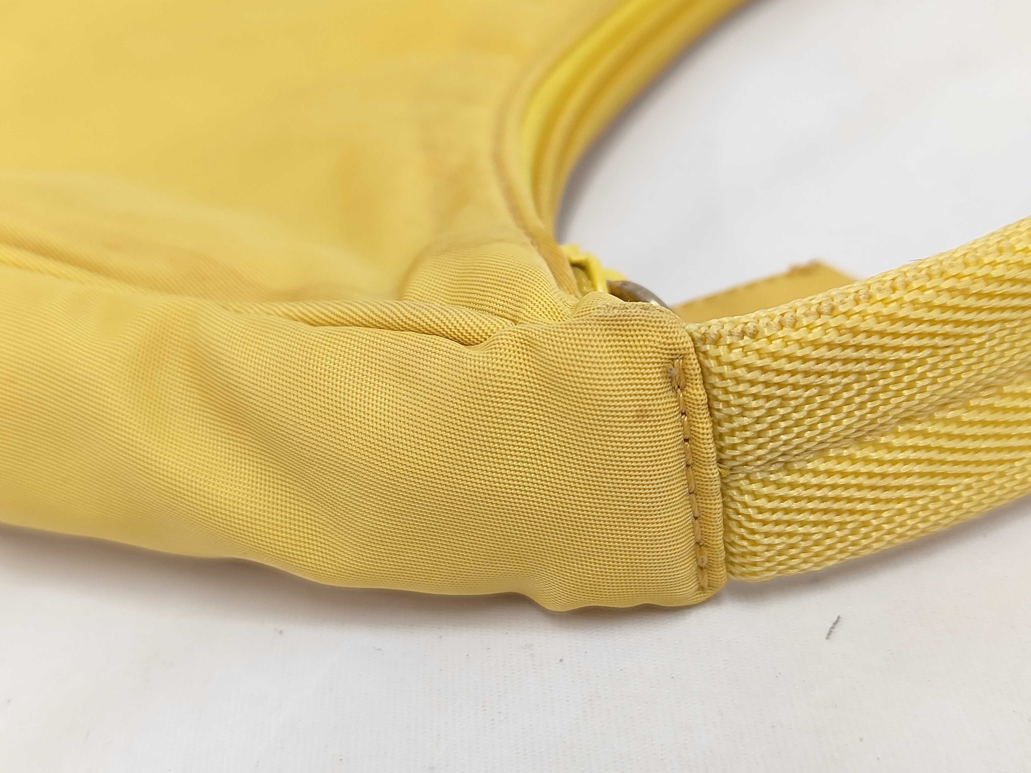 handbag, one-shoulder style, triangular plate, nylon, yellow. — view 6