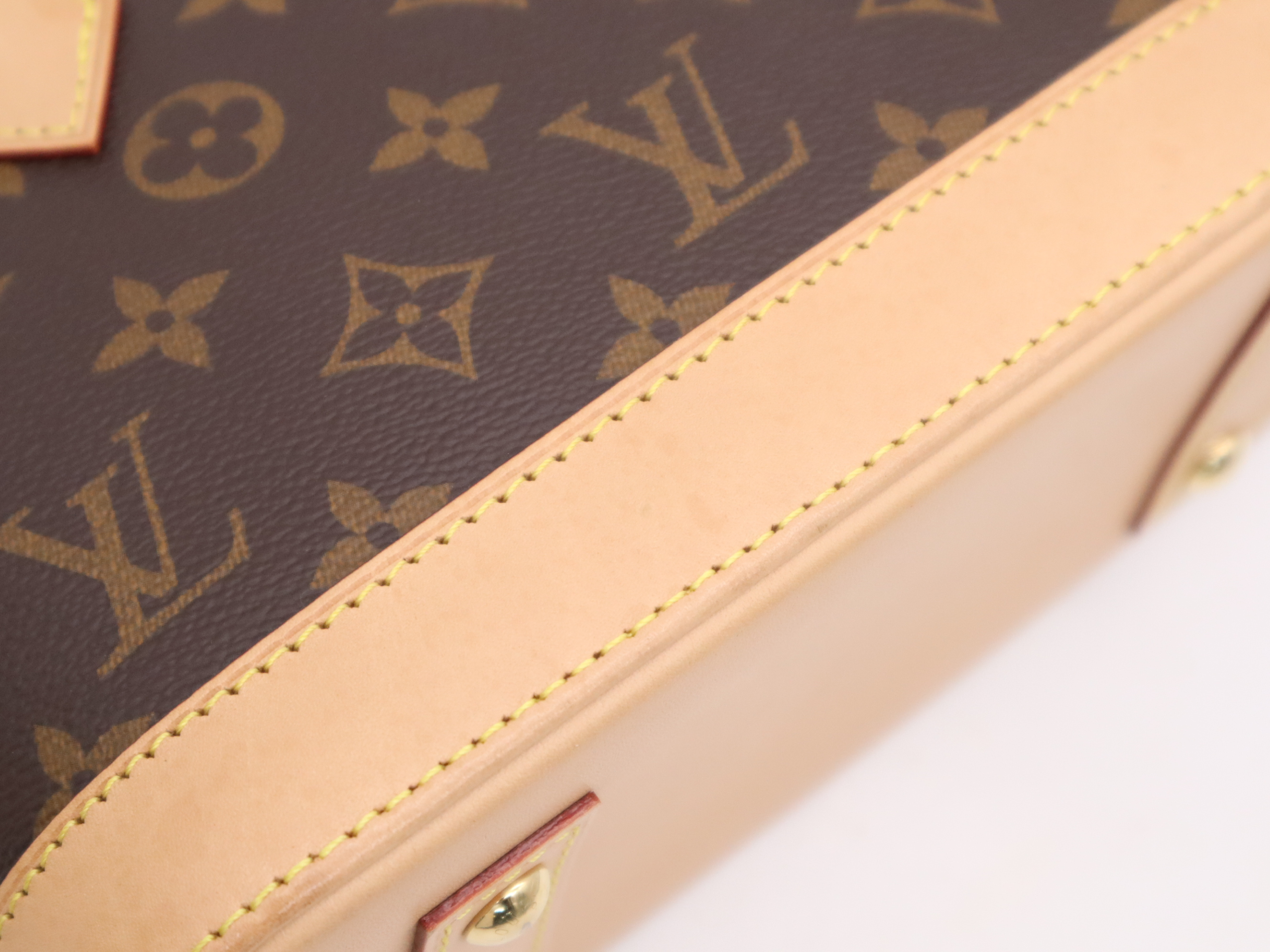 M53152 Monogram Alma BB Handbag with Shoulder Strap, Padlock, 2 Keys, Clochette, and Dust Bag — view 9