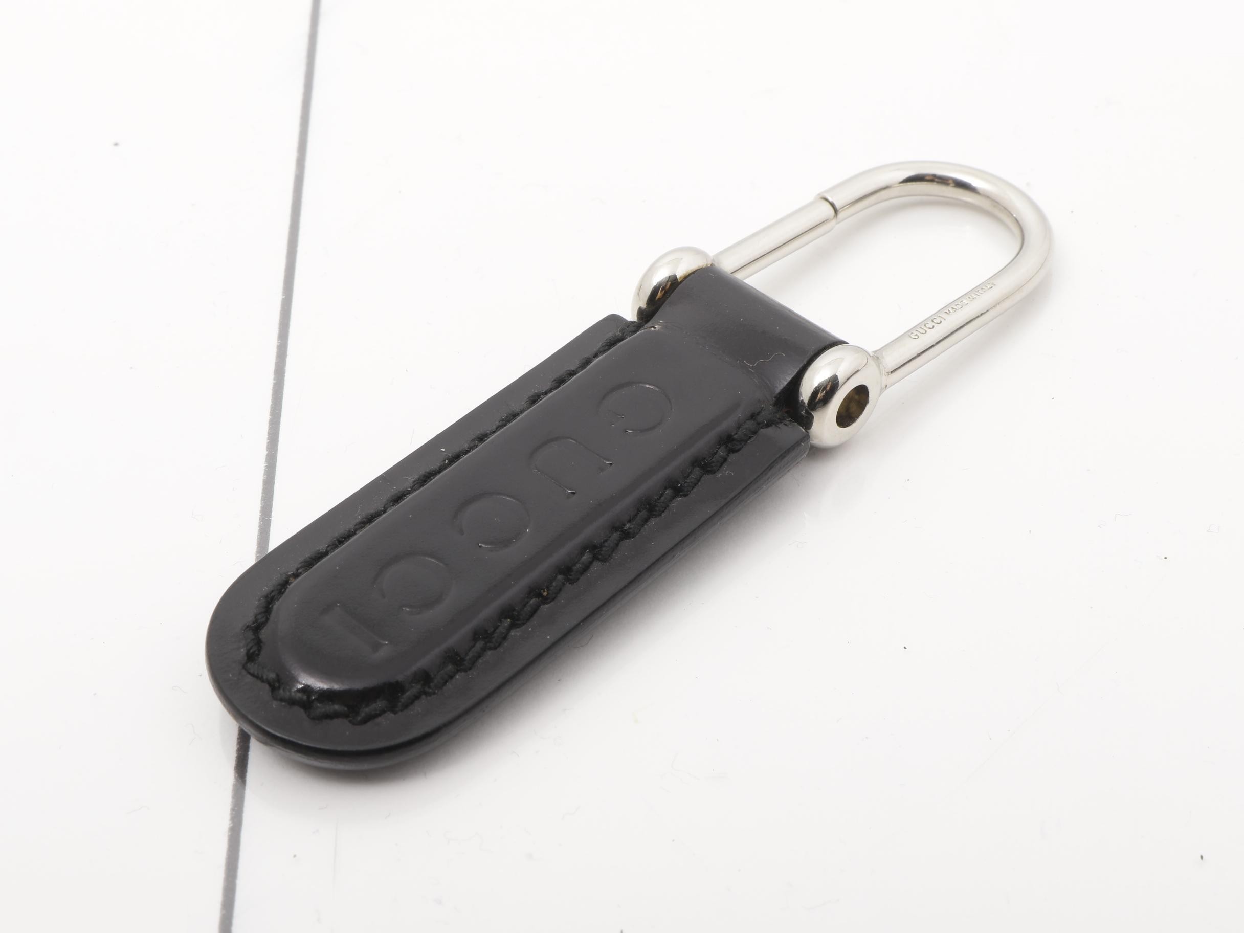 Logo Leather Tag Keychain