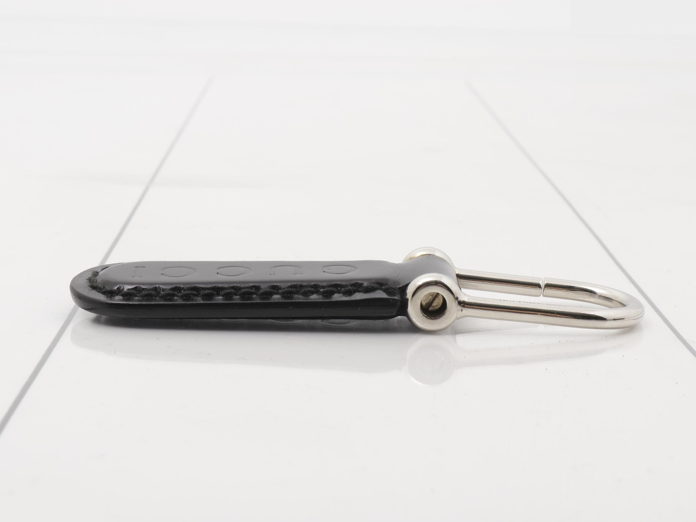 Logo Leather Tag Keychain — view 3