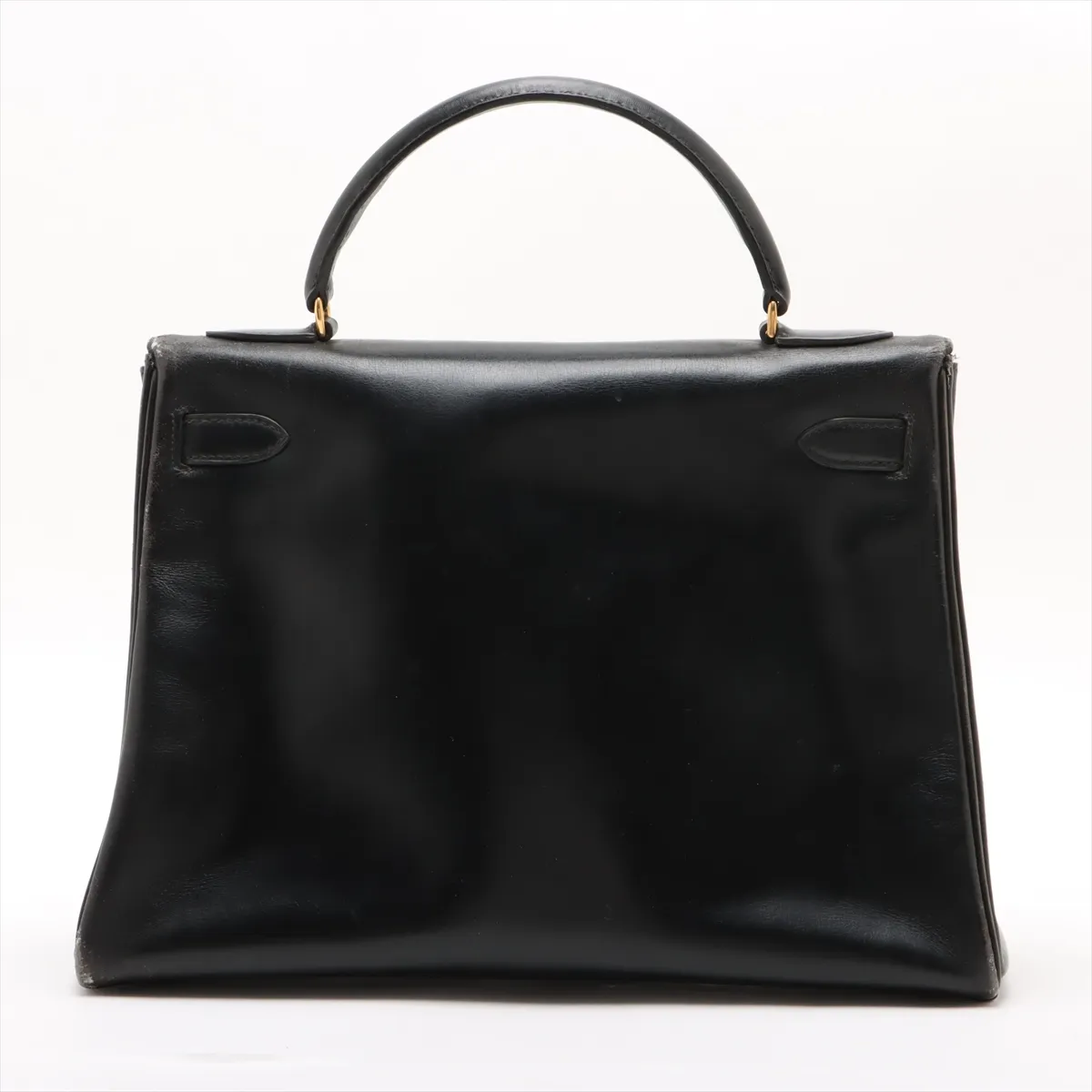 [Individually wrapped] Hermes Kelly 32 Serie Box Calf Black Gold Hardware F:1976 Cadena Unlock Hardened — view 2