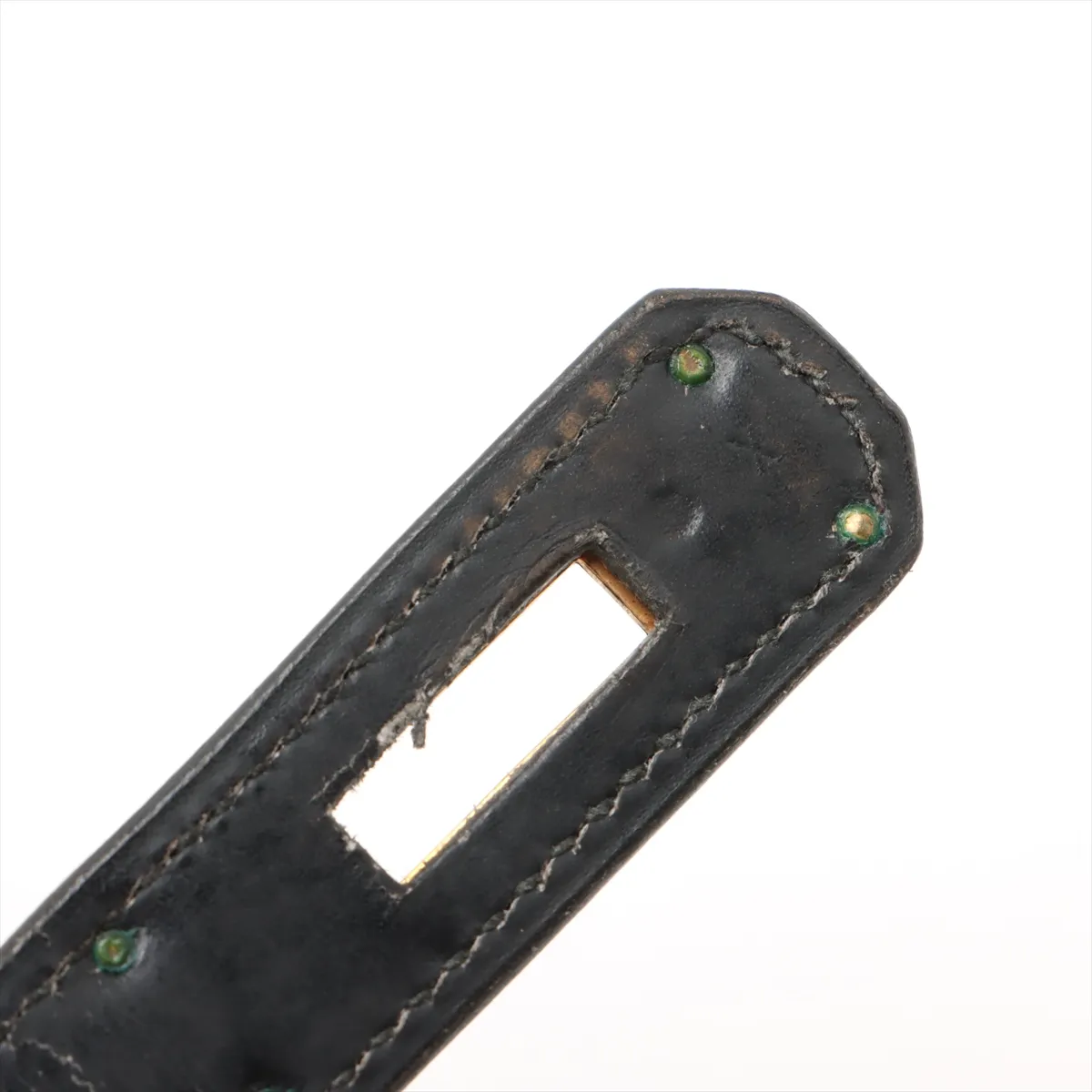 [Individually wrapped] Hermes Kelly 32 Serie Box Calf Black Gold Hardware F:1976 Cadena Unlock Hardened — view 15