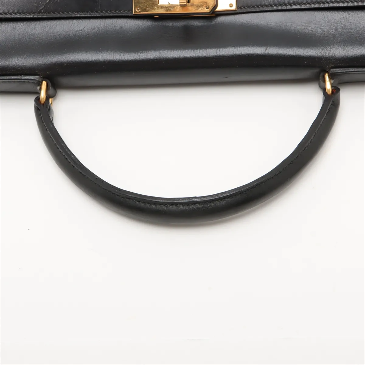 [Individually wrapped] Hermes Kelly 32 Serie Box Calf Black Gold Hardware F:1976 Cadena Unlock Hardened — view 5