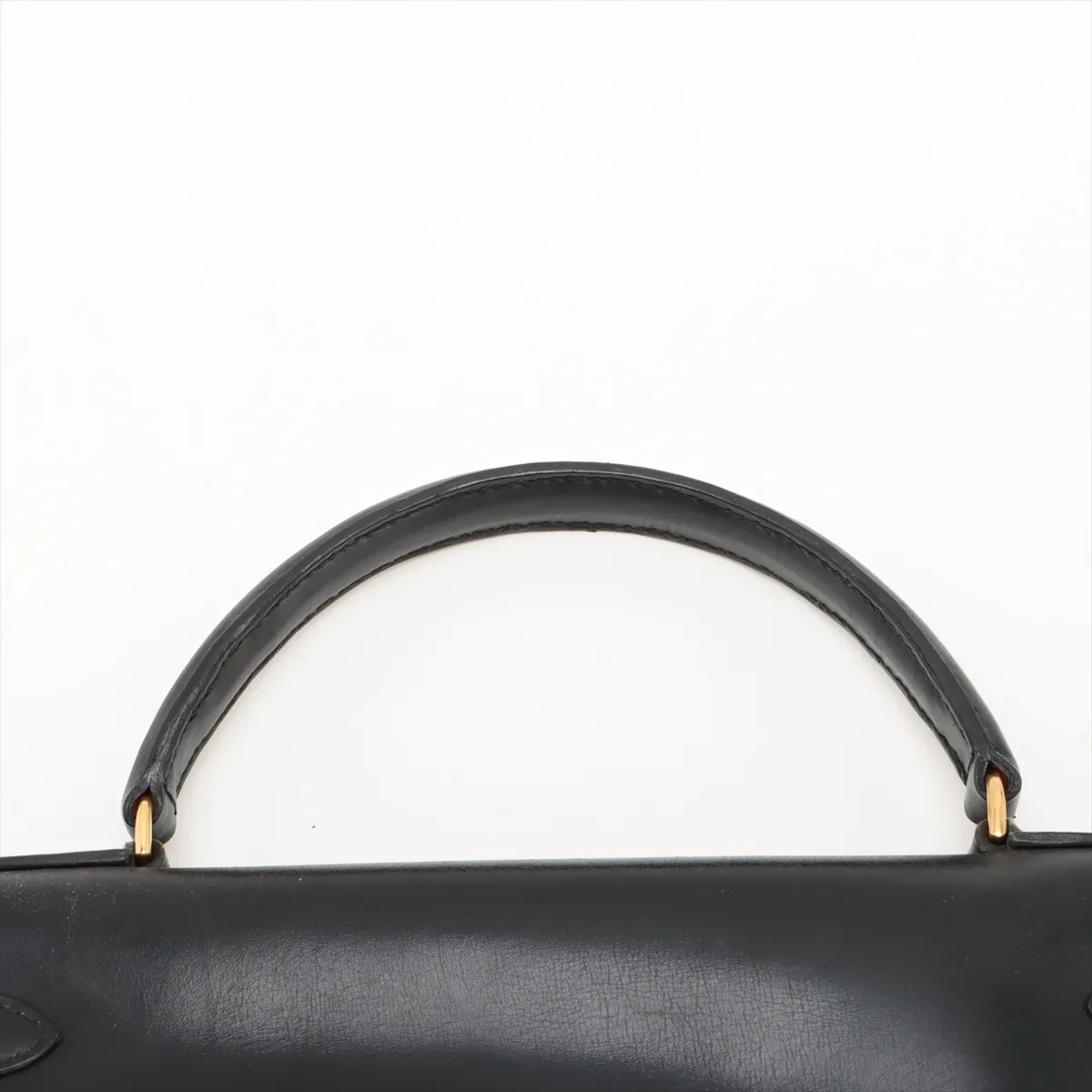 [Individually wrapped] Hermes Kelly 32 Serie Box Calf Black Gold Hardware F:1976 Cadena Unlock Hardened — view 6