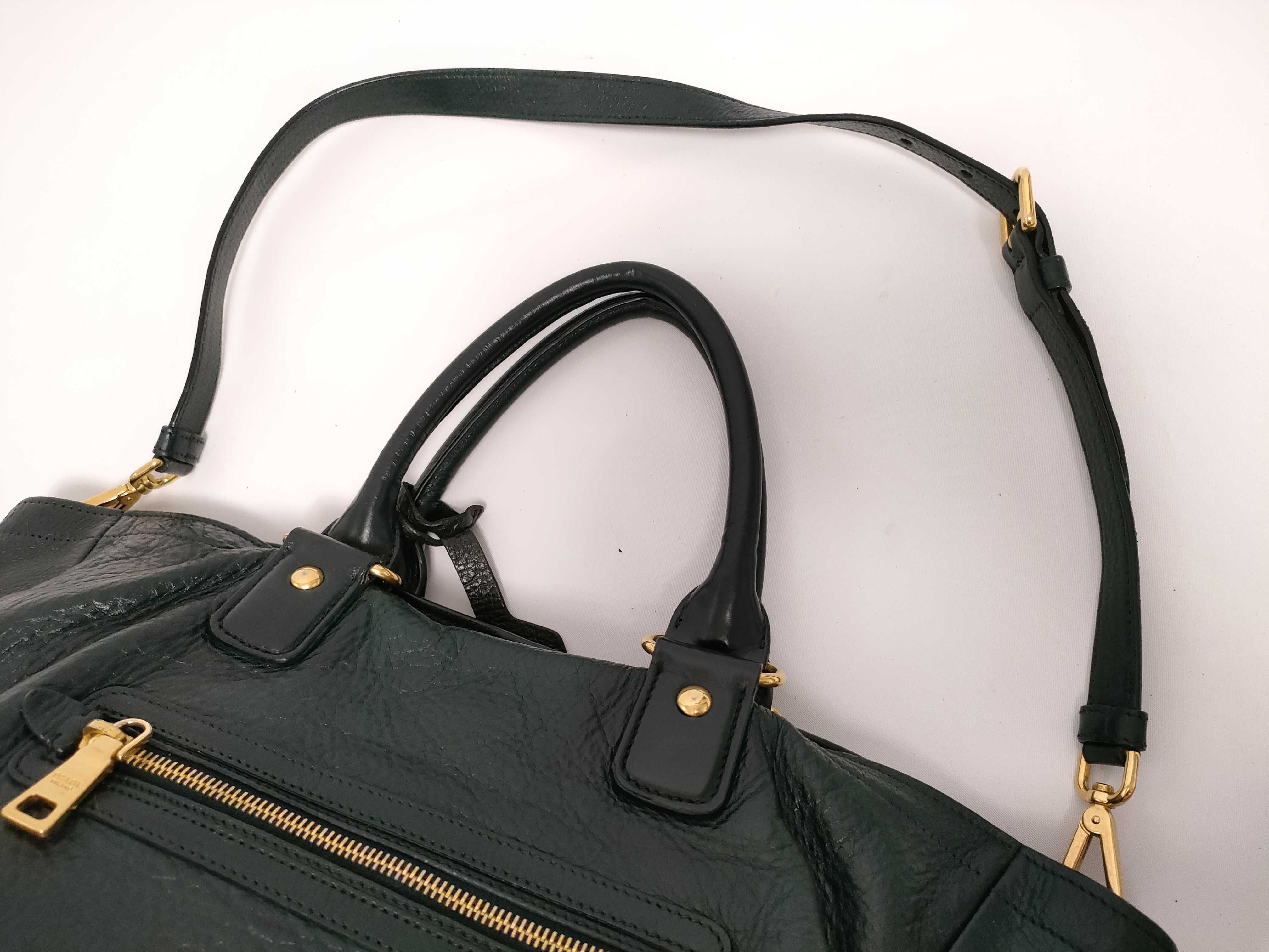 grained leather tote bag shoulder bag serial number — view 5