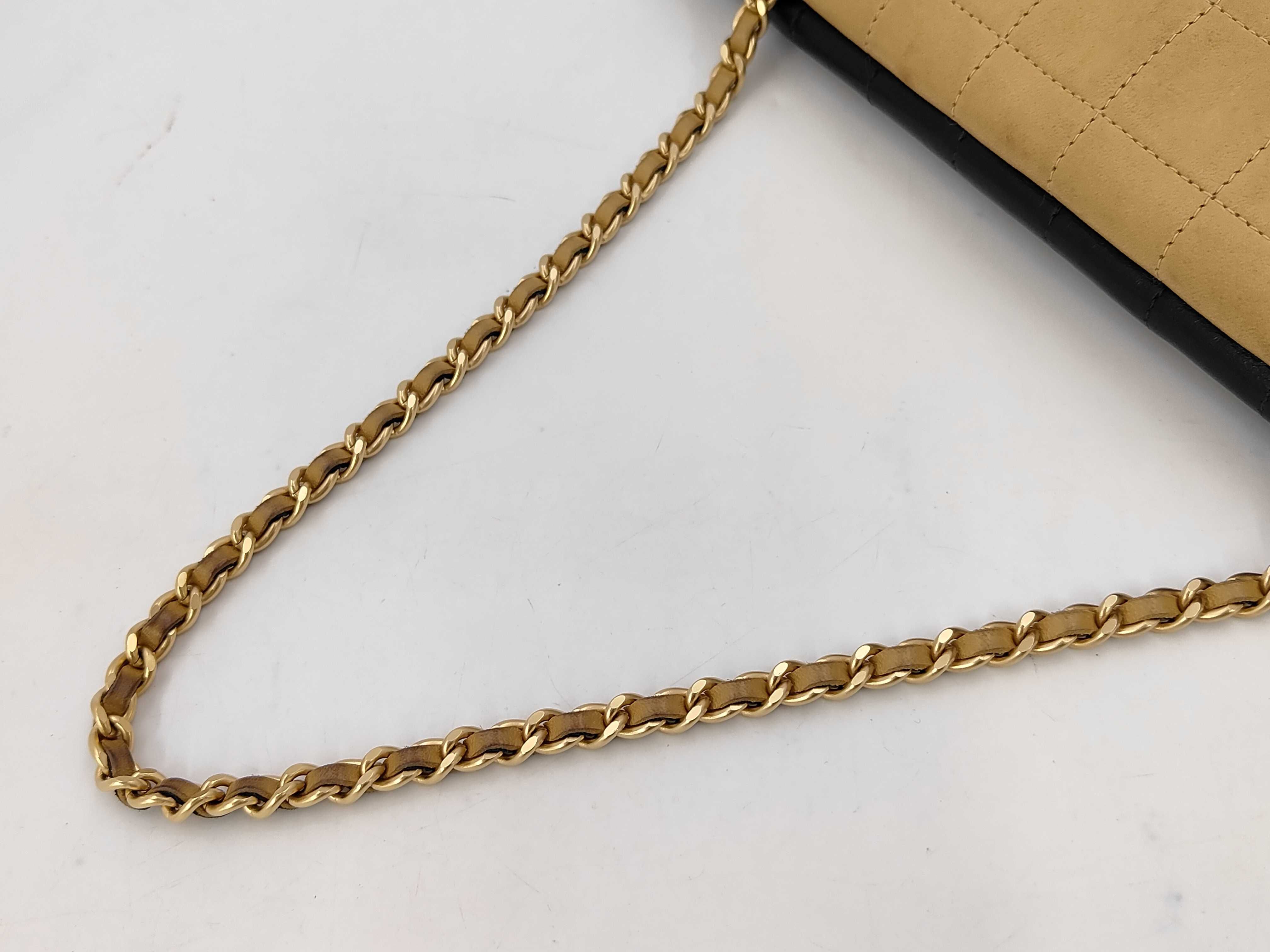Lambskin 2.55 Chocolate Bar Chain Shoulder Bag, Bicolor, with original seal, serial number in the 6 range, matte gold hardware. — view 3