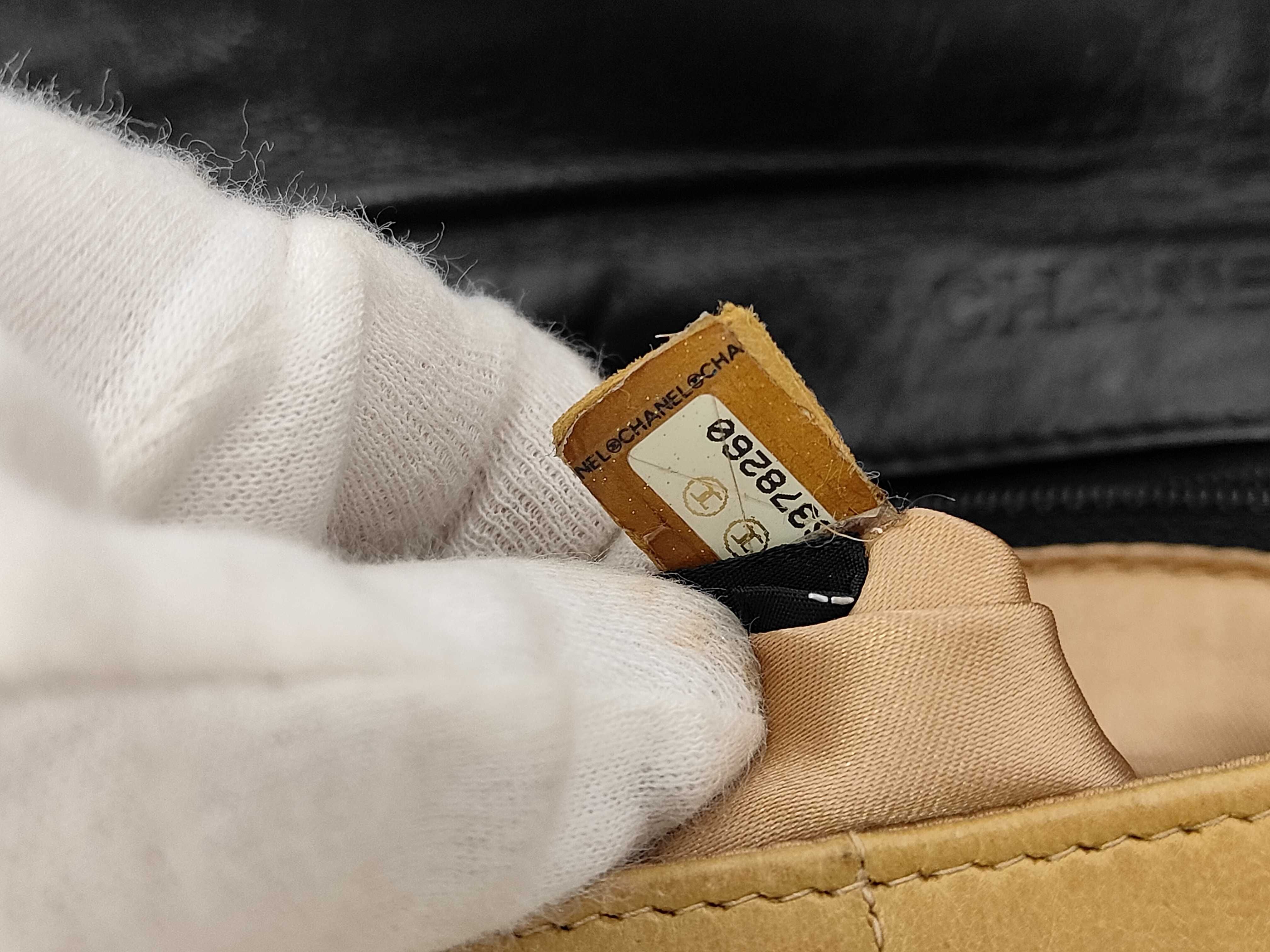 Lambskin 2.55 Chocolate Bar Chain Shoulder Bag, Bicolor, with original seal, serial number in the 6 range, matte gold hardware. — view 10