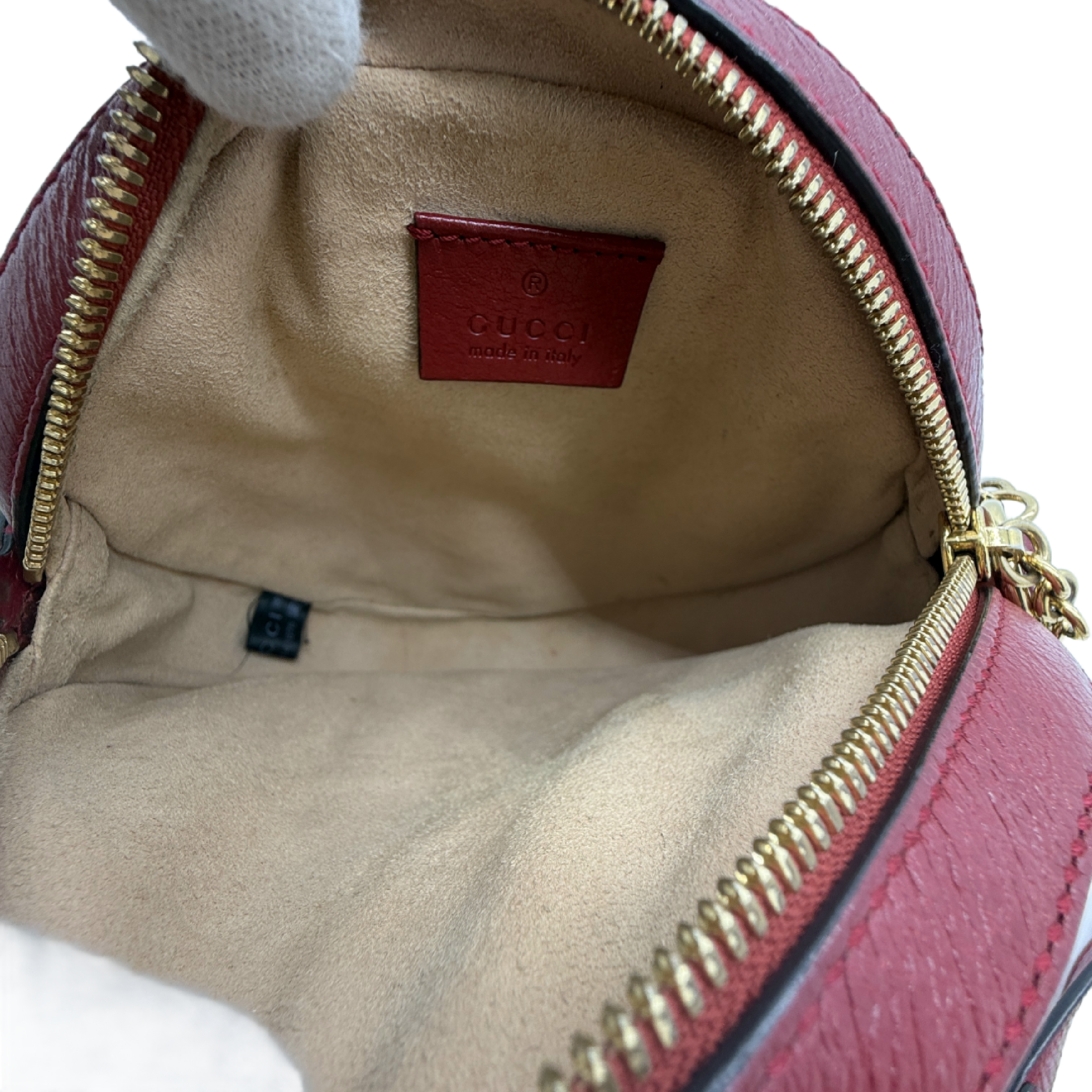 Ophidia Suede Round Mini Shoulder Bag — view 8