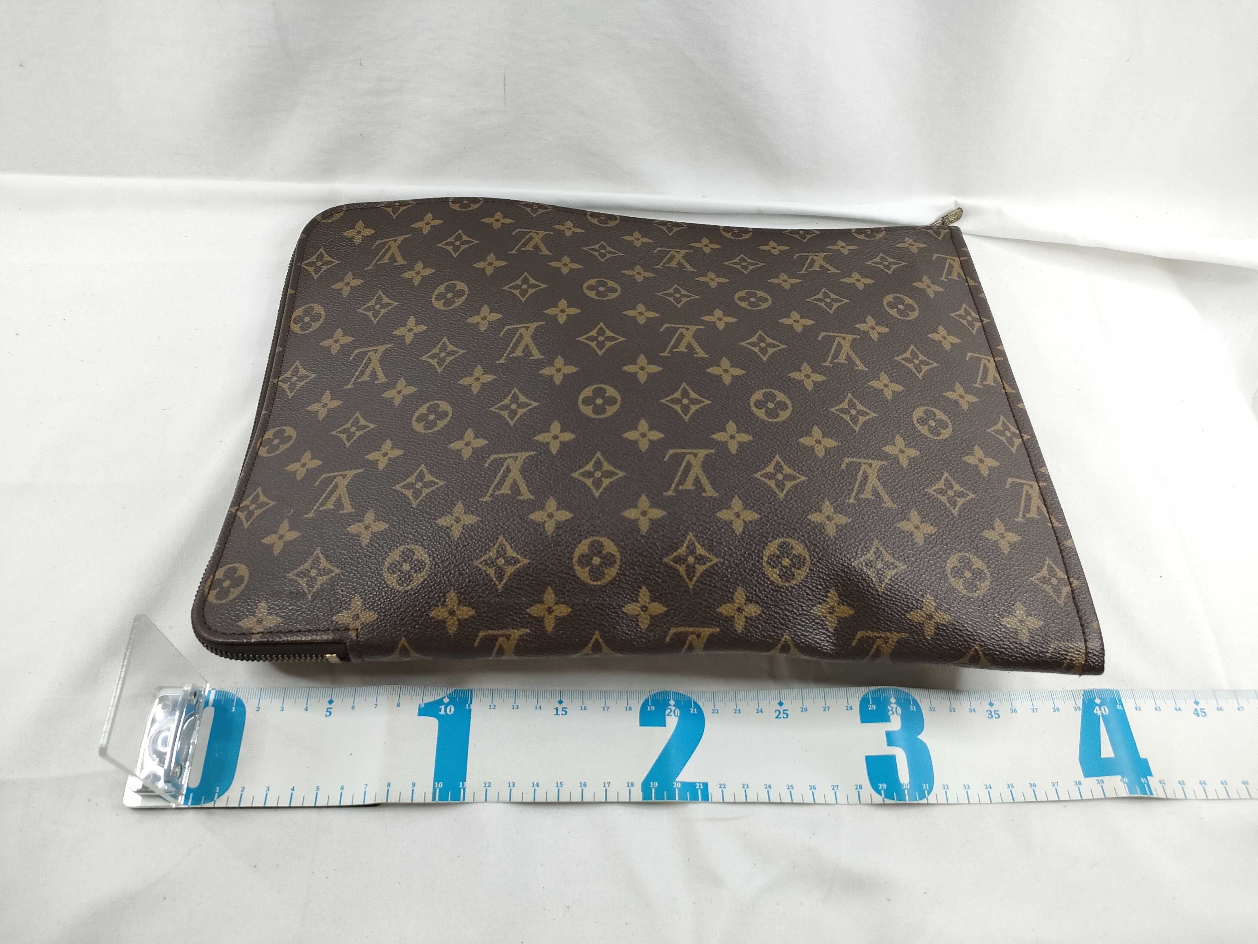 Monogram Louis Vuitton Brown Monogram Pochette Document M53400 Clutch Bag — view 2