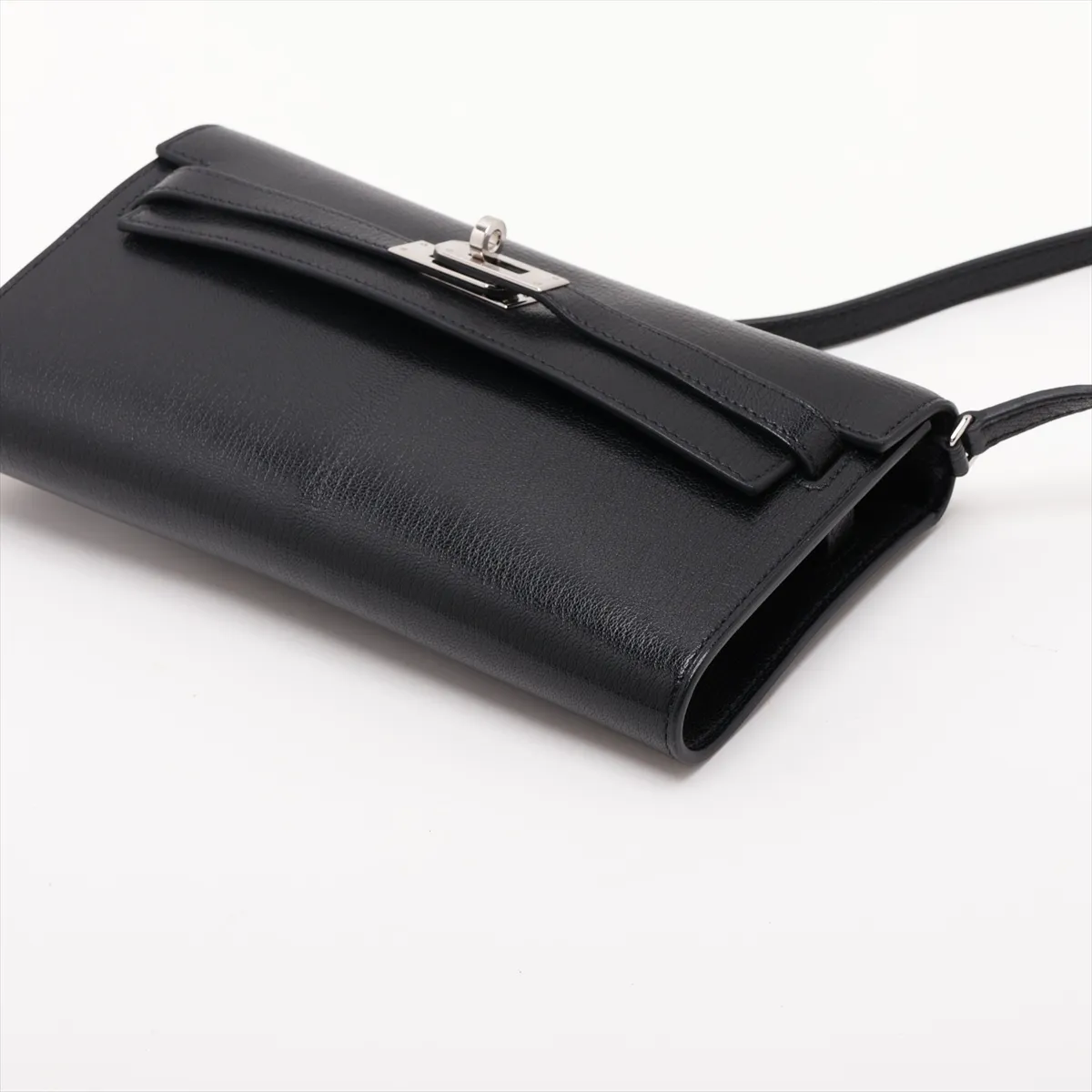 [Individually packaged] Hermes Kelly Wallet To Go Chevre Shamkira Black Silver Hardware K: 2025 — view 3