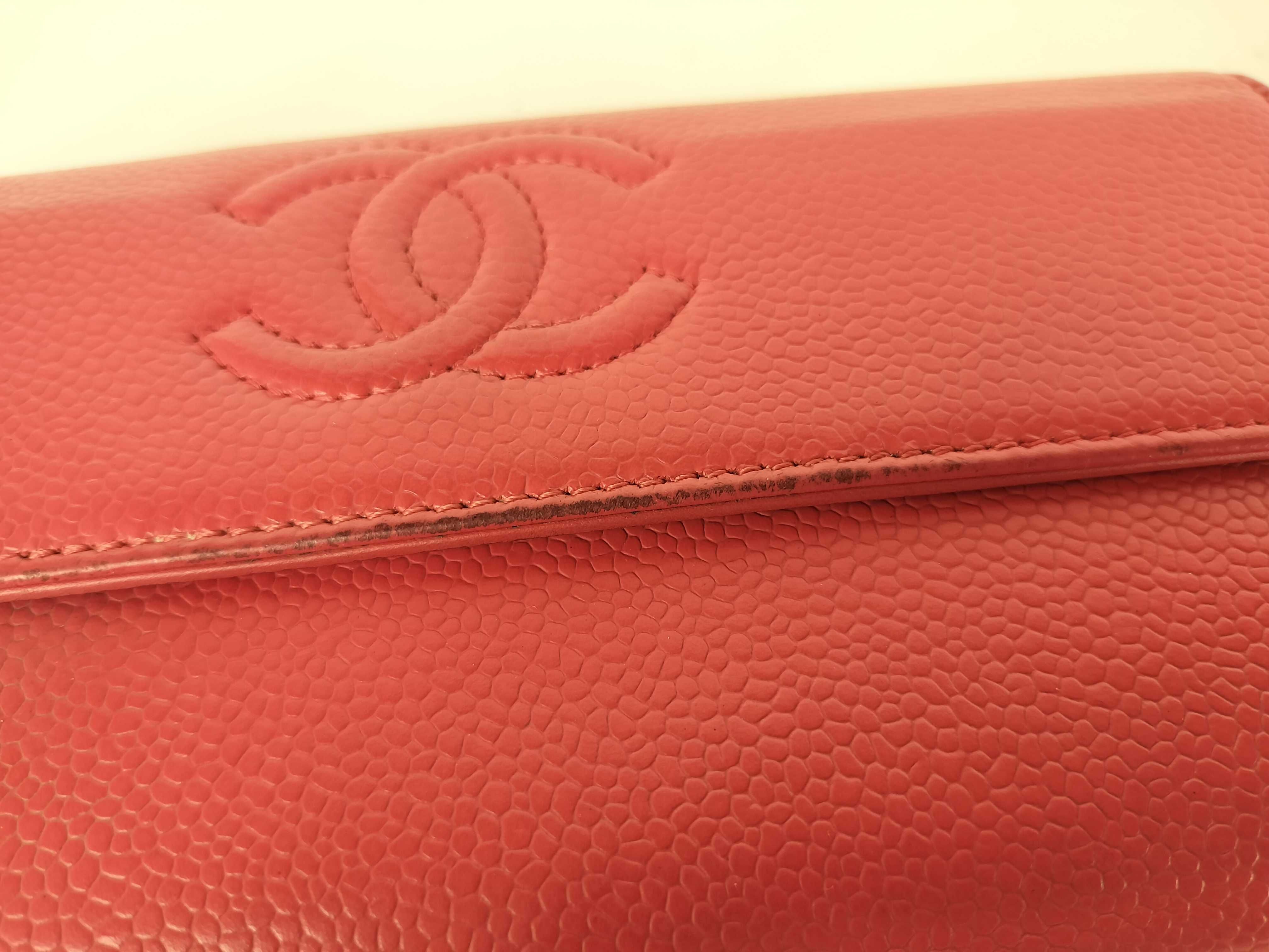 Caviar Skin Coco Mark Long Wallet, Bi-fold, Pink, Series 20s — view 5