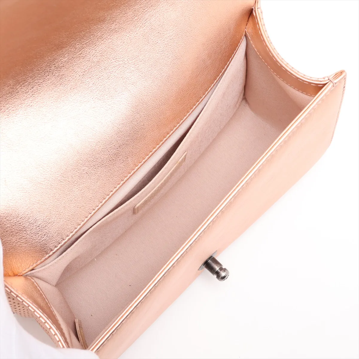 Boy Chanel 25 Perforated Leather Chain Shoulder Bag, Pink Gold with Gunmetal Hardware, 20592787, Serial Number in the 20s, A67086 — view 7