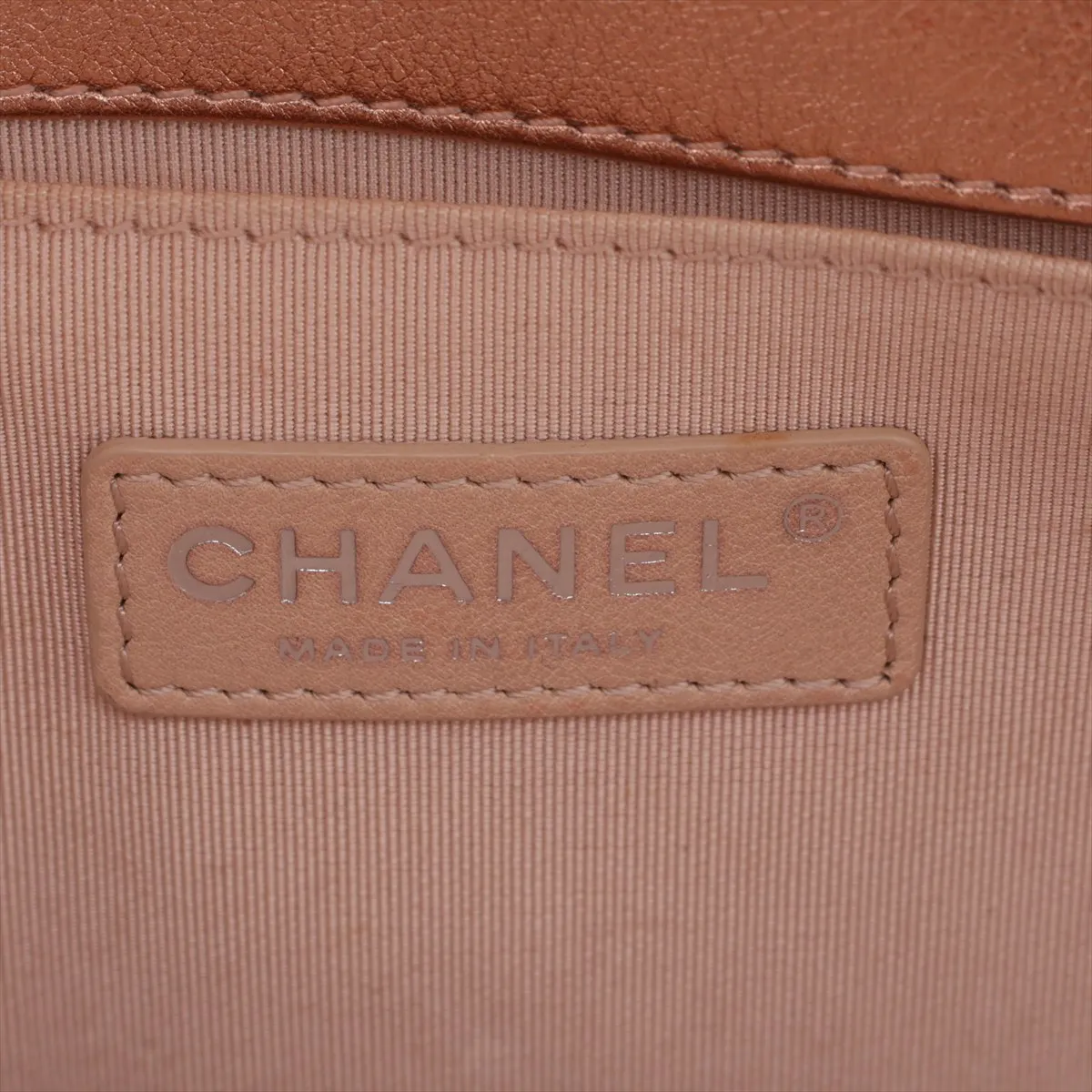 Boy Chanel 25 Perforated Leather Chain Shoulder Bag, Pink Gold with Gunmetal Hardware, 20592787, Serial Number in the 20s, A67086 — view 9