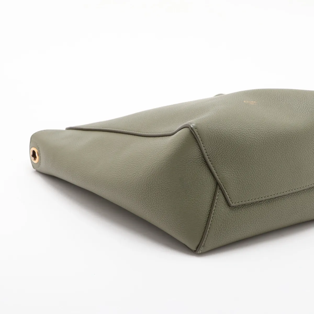 Sangle Bucket Small Leather Shoulder Bag, Khaki — view 4