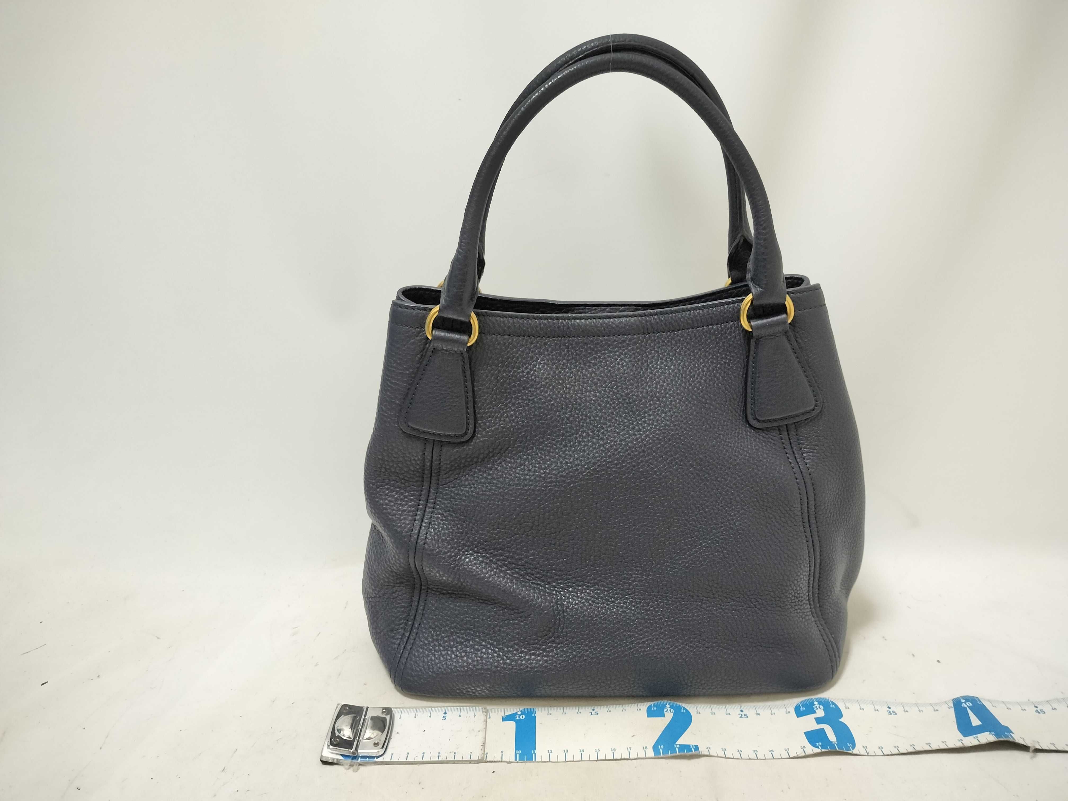 Leather 2-Way Tote Bag, Navy Tote Bag — view 2