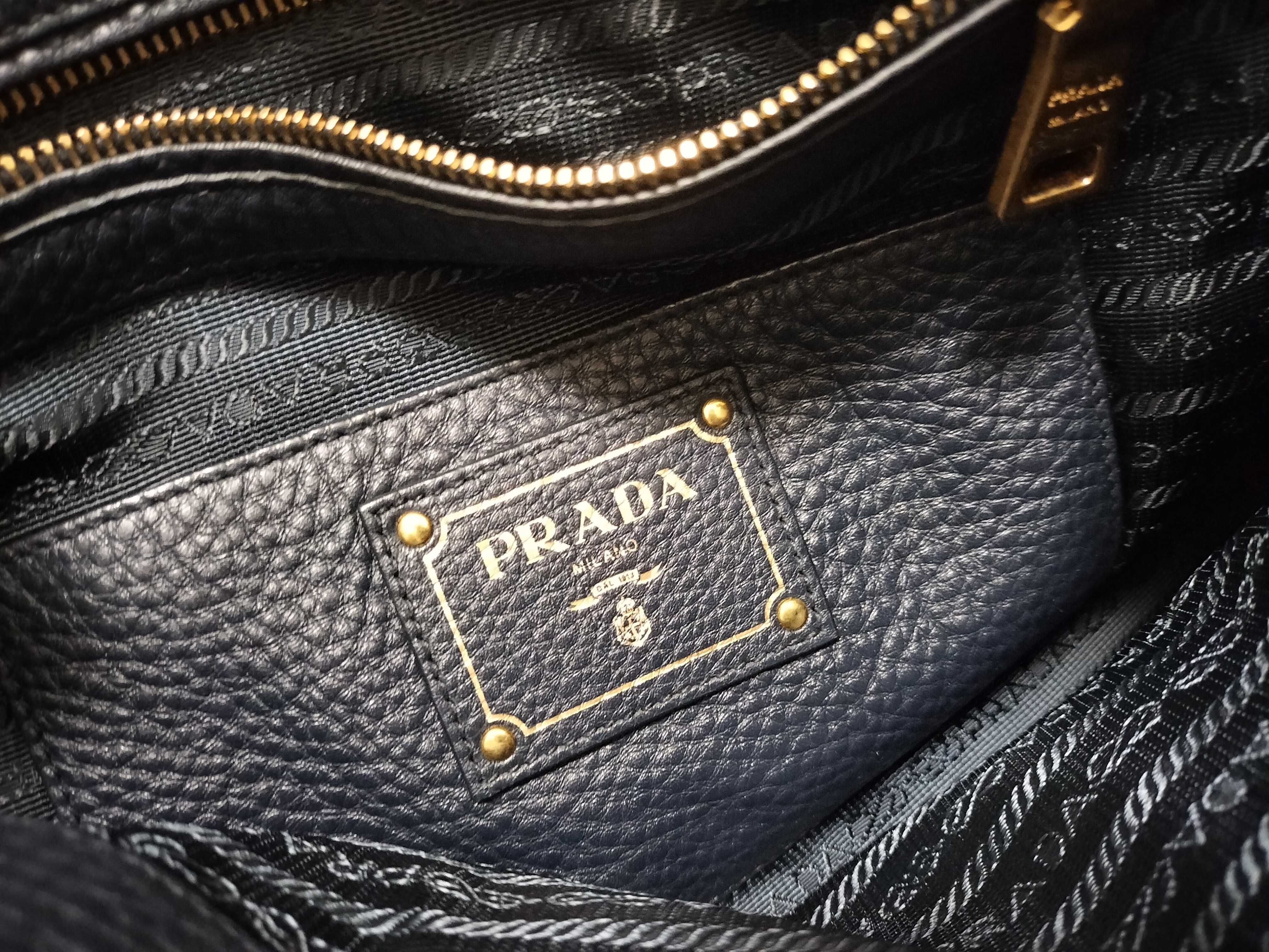 Leather 2-Way Tote Bag, Navy Tote Bag — view 12