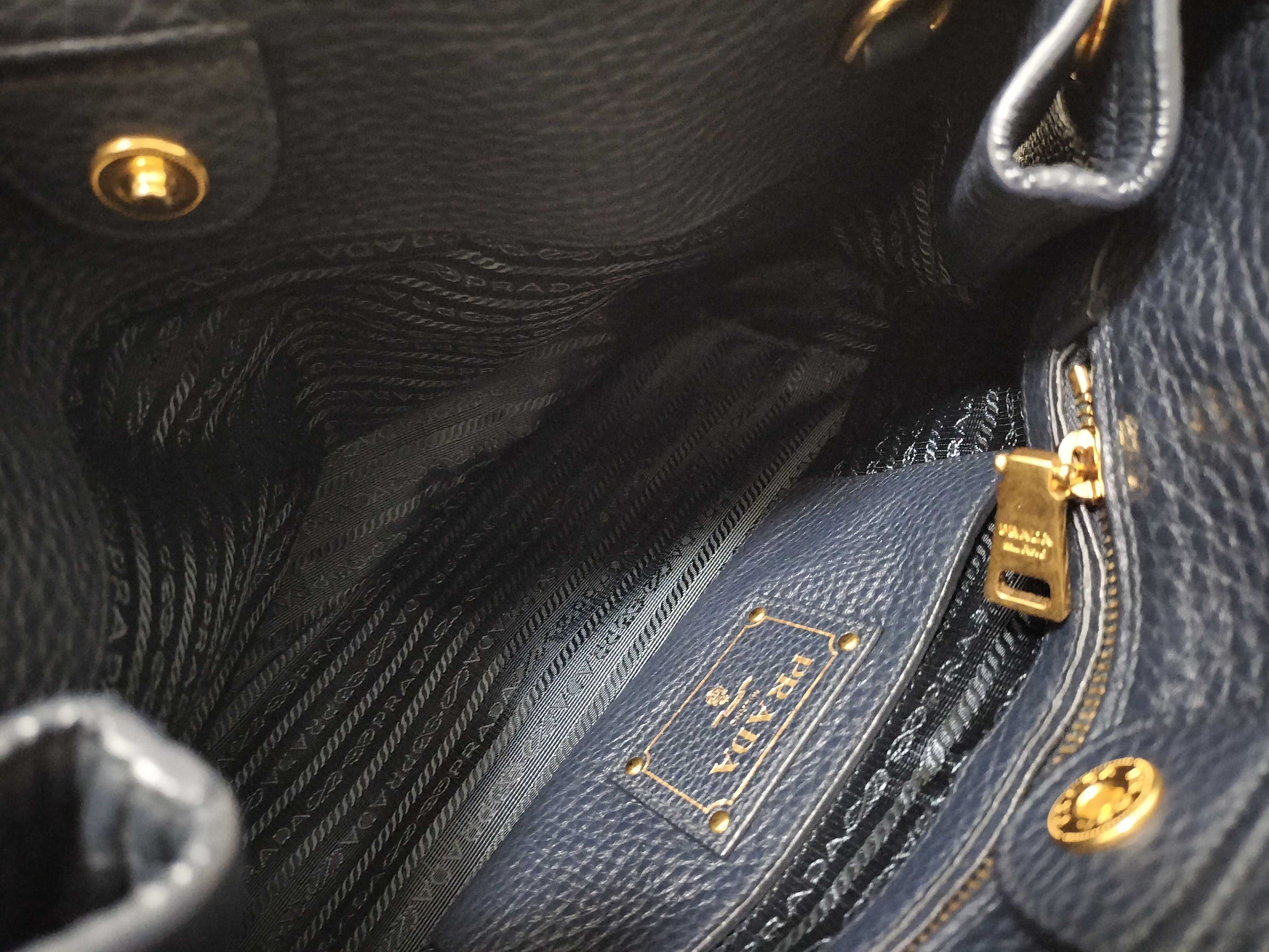 Leather 2-Way Tote Bag, Navy Tote Bag — view 10