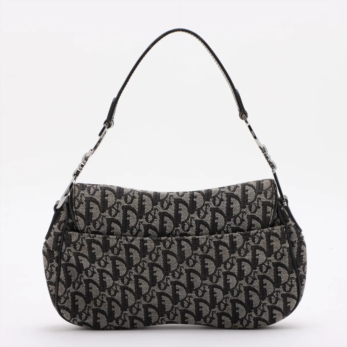 Trotter Saddle Bag Canvas x Leather Handbag Black — view 2