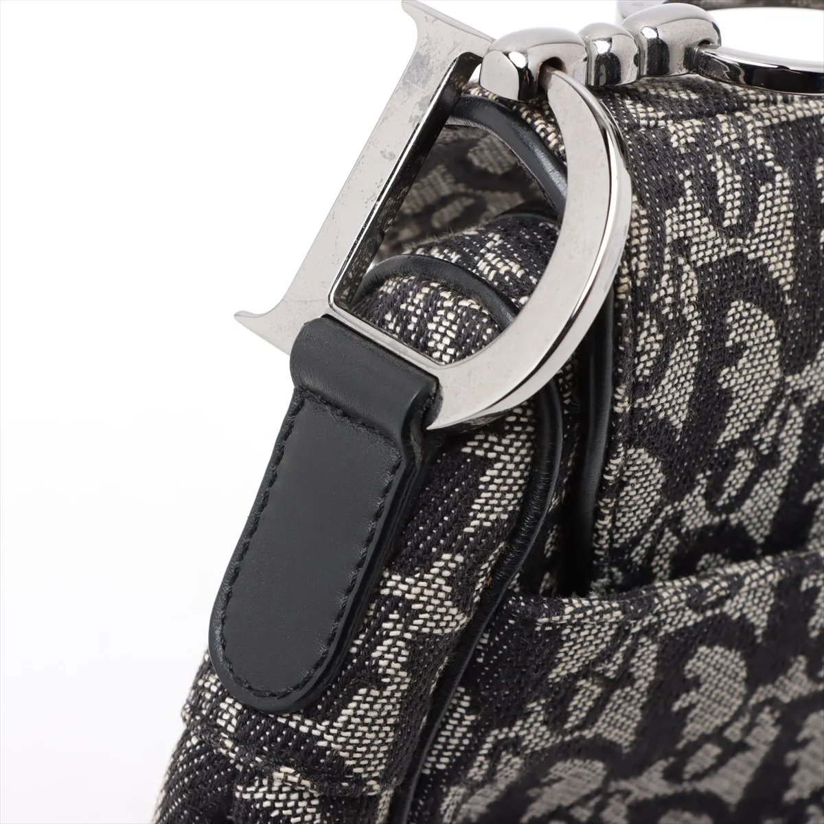 Trotter Saddle Bag Canvas x Leather Handbag Black — view 12