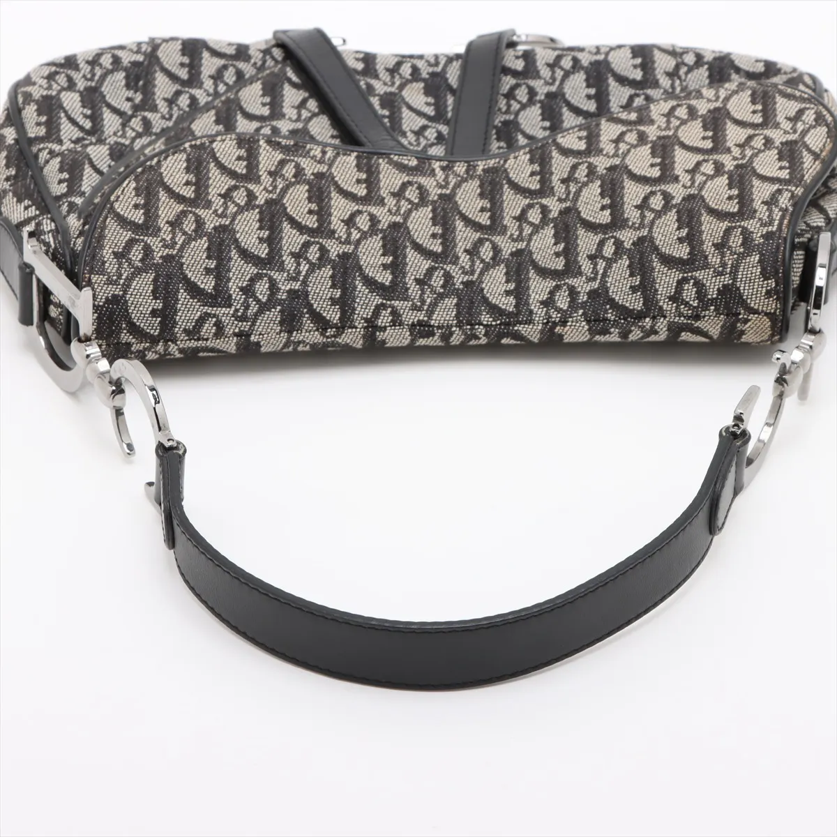 Trotter Saddle Bag Canvas x Leather Handbag Black — view 5