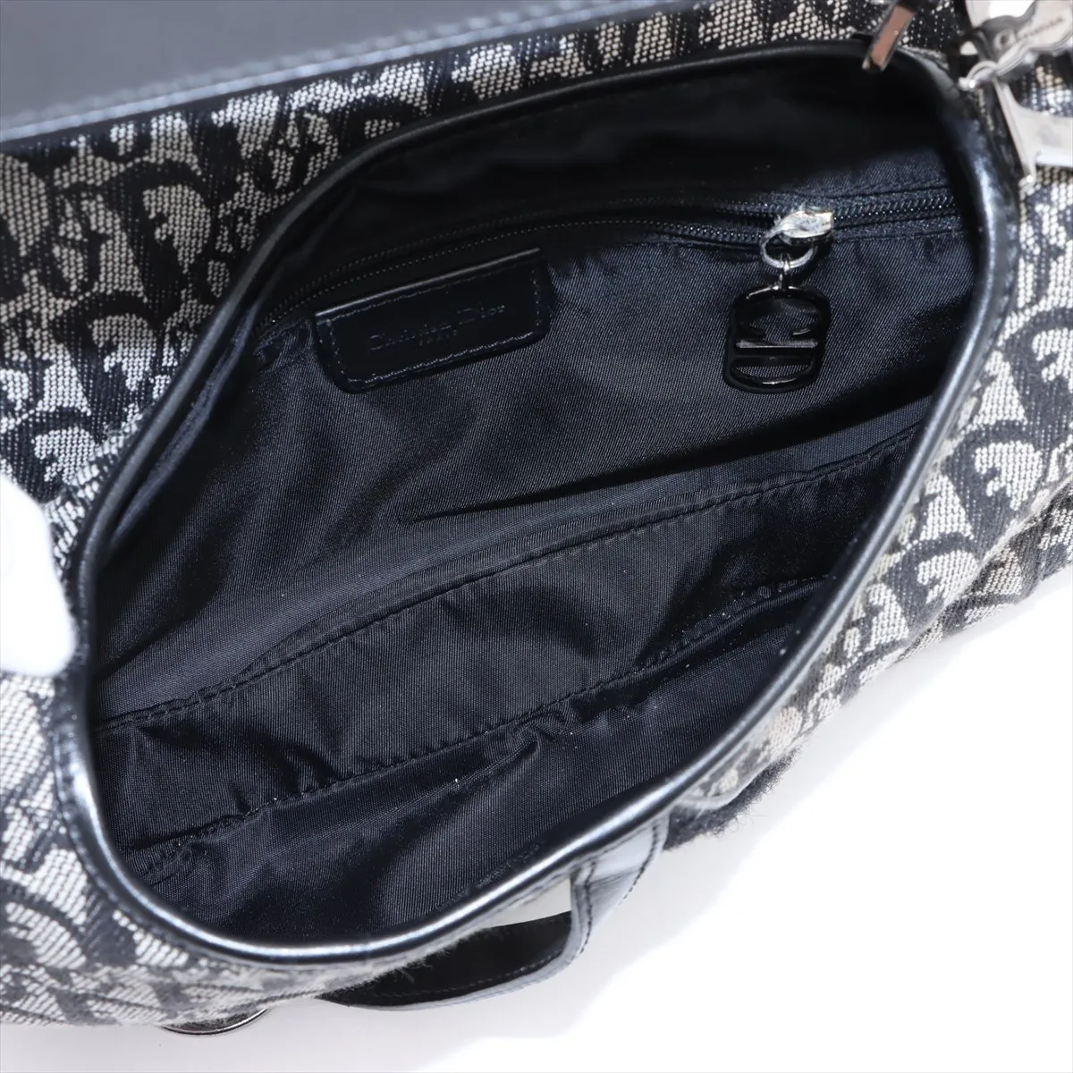 Trotter Saddle Bag Canvas x Leather Handbag Black — view 7