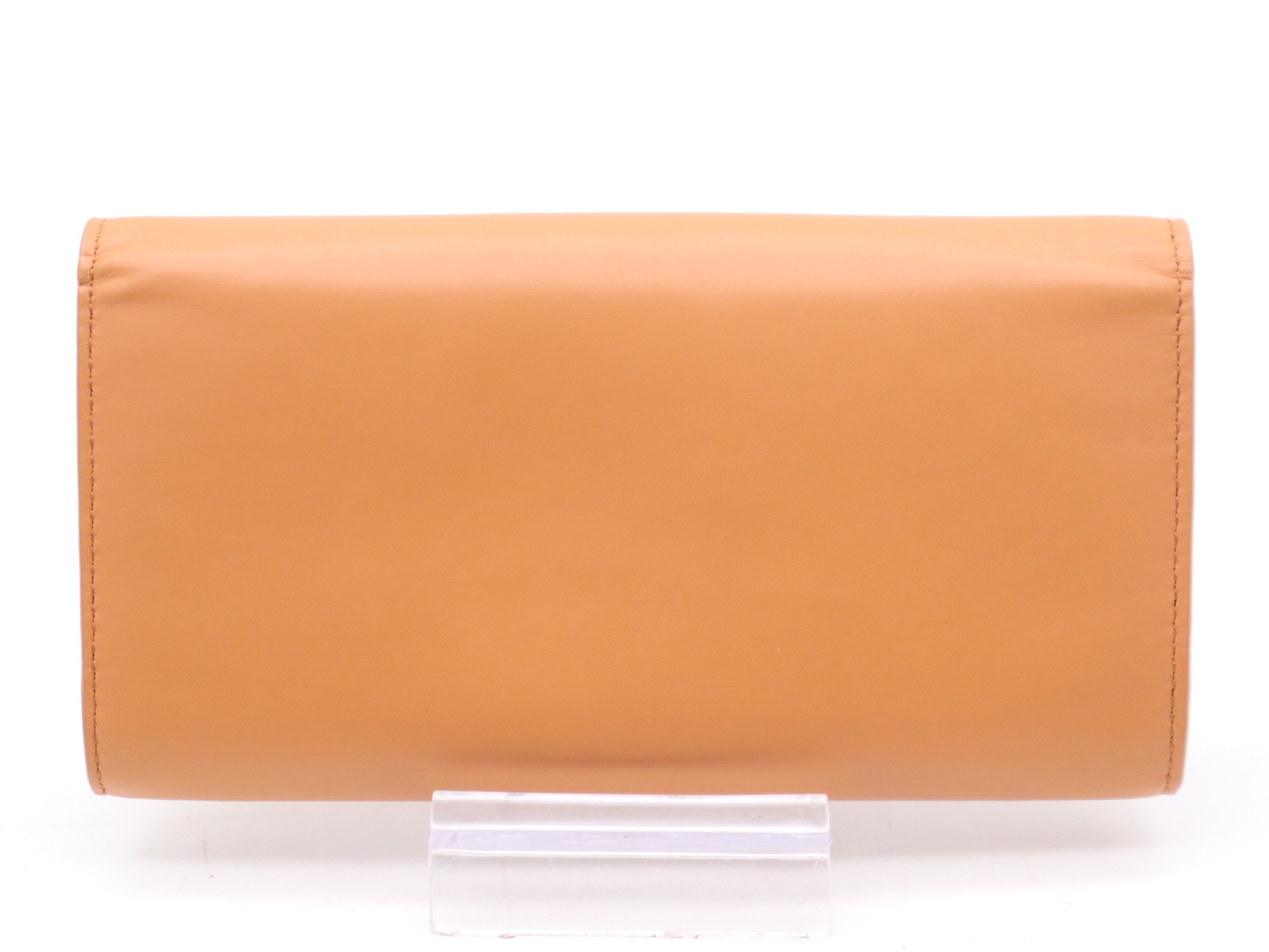 French calf leather Continental long wallet, orange, with box and dust bag. — view 2
