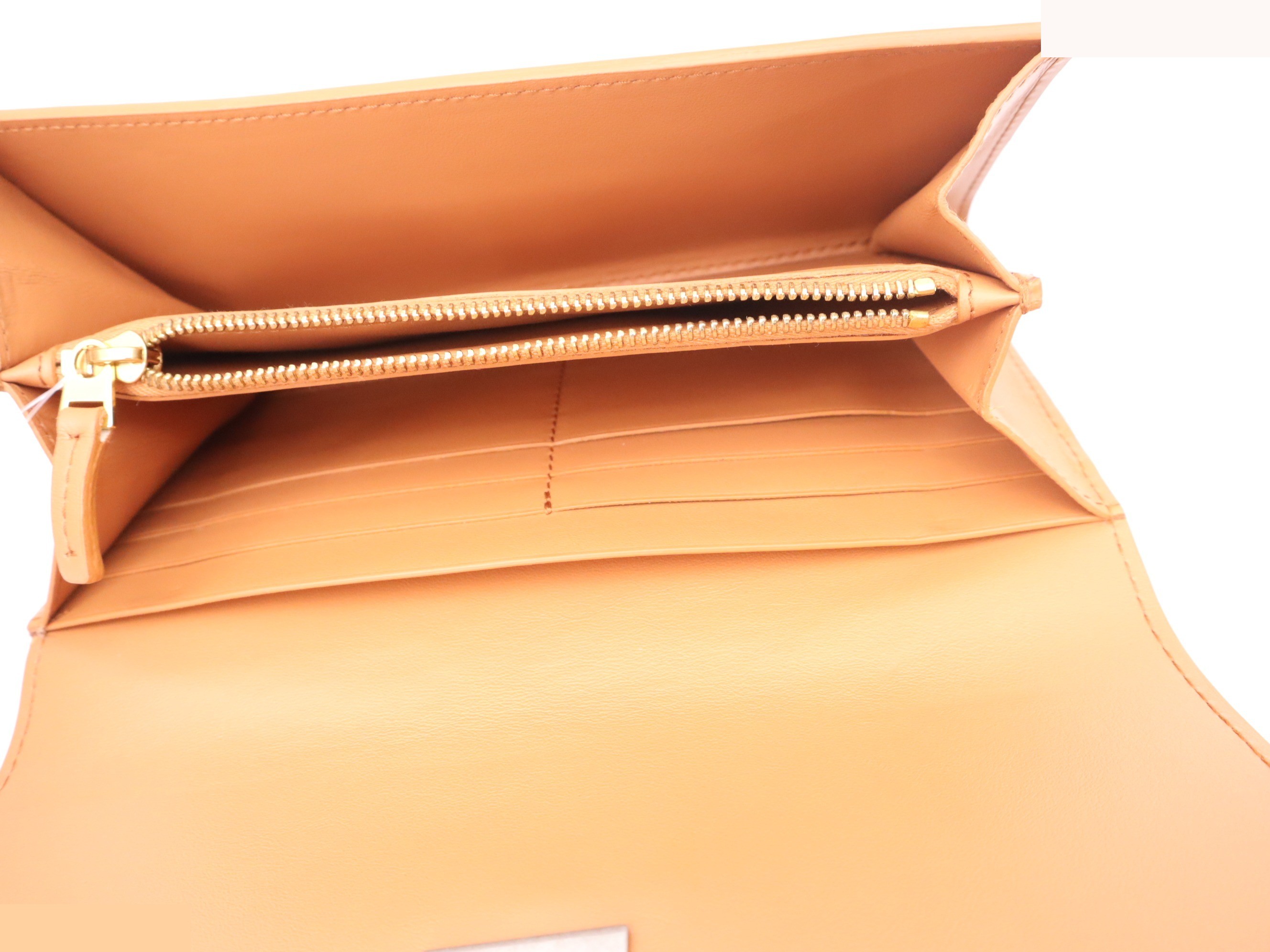 French calf leather Continental long wallet, orange, with box and dust bag. — view 6