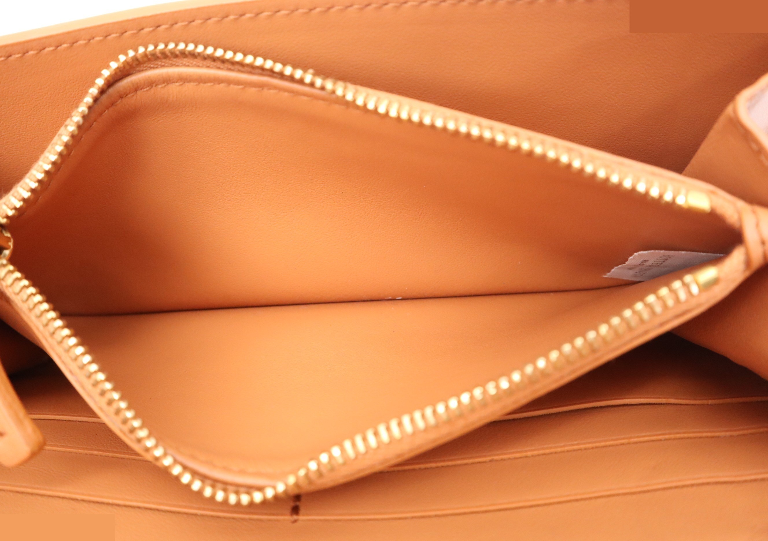 French calf leather Continental long wallet, orange, with box and dust bag. — view 7