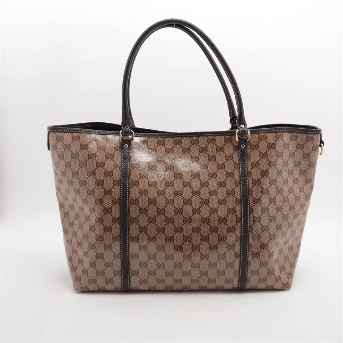 GG Crystal Coated Canvas x Leather Tote Bag Beige 265696 Outlet — view 2