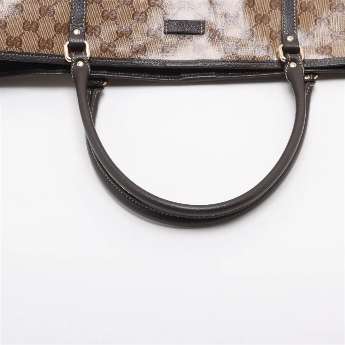 GG Crystal Coated Canvas x Leather Tote Bag Beige 265696 Outlet — view 5