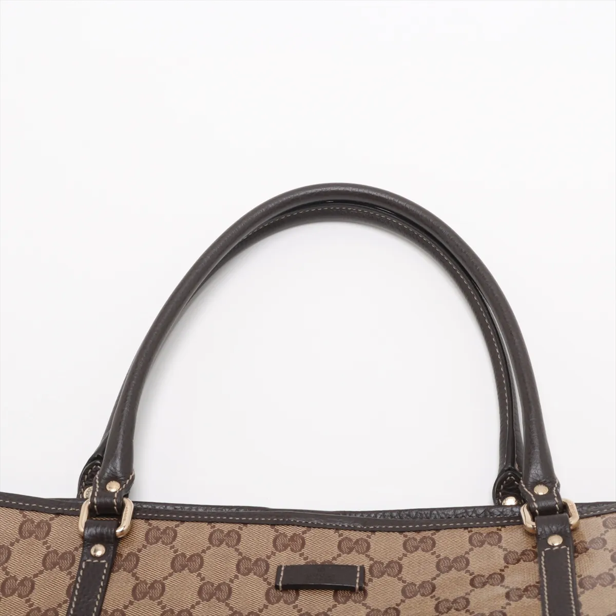 GG Crystal Coated Canvas x Leather Tote Bag Beige 265696 Outlet — view 6