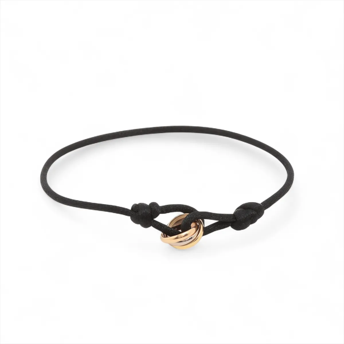 Trinity Cord Bracelet 750 (Yellow Gold x Pink Gold x White Gold) Total 3.1g NPF922 Cord is slightly twisted. Includes one replacement cord.