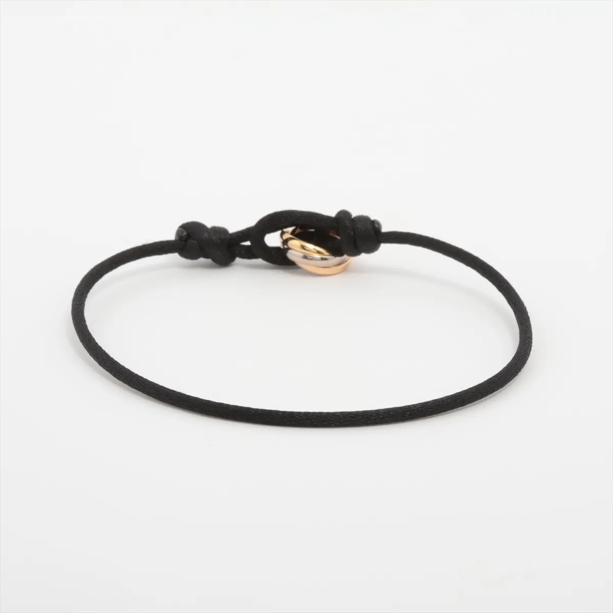 Trinity Cord Bracelet 750 (Yellow Gold x Pink Gold x White Gold) Total 3.1g NPF922 Cord is slightly twisted. Includes one replacement cord. — view 2