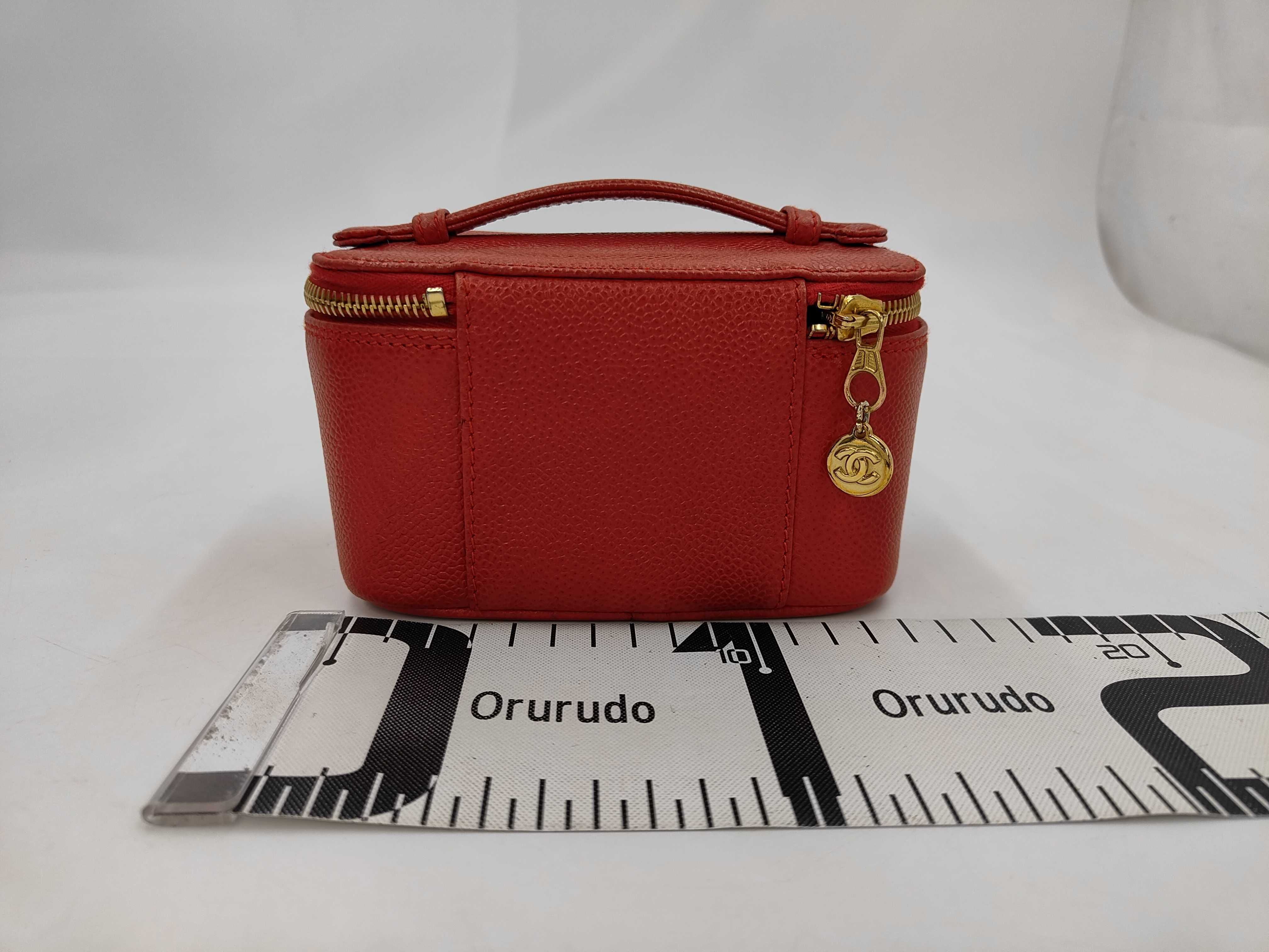 Caviar skin mini vanity bag with sticker handbag bag — view 2