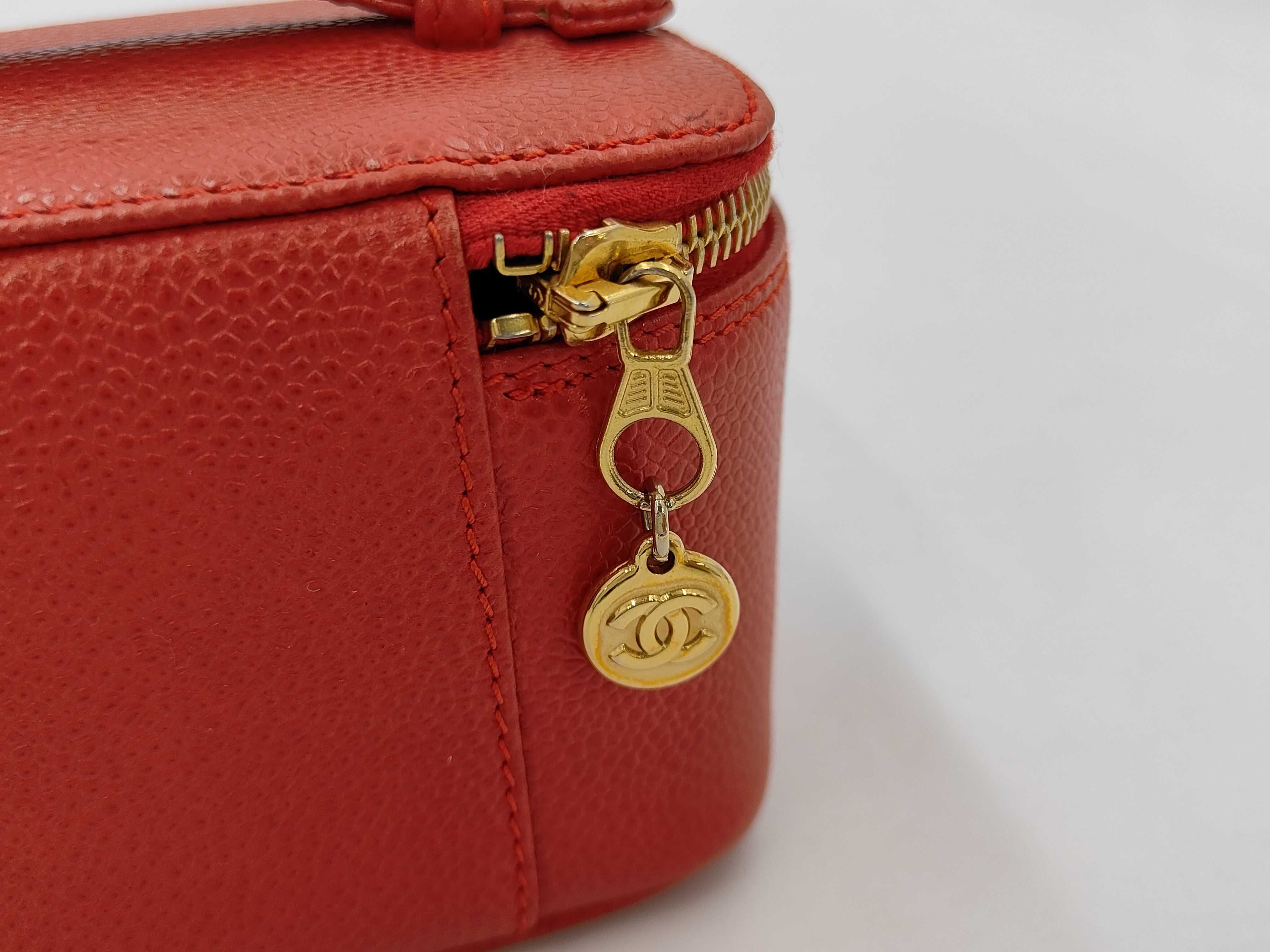 Caviar skin mini vanity bag with sticker handbag bag — view 7