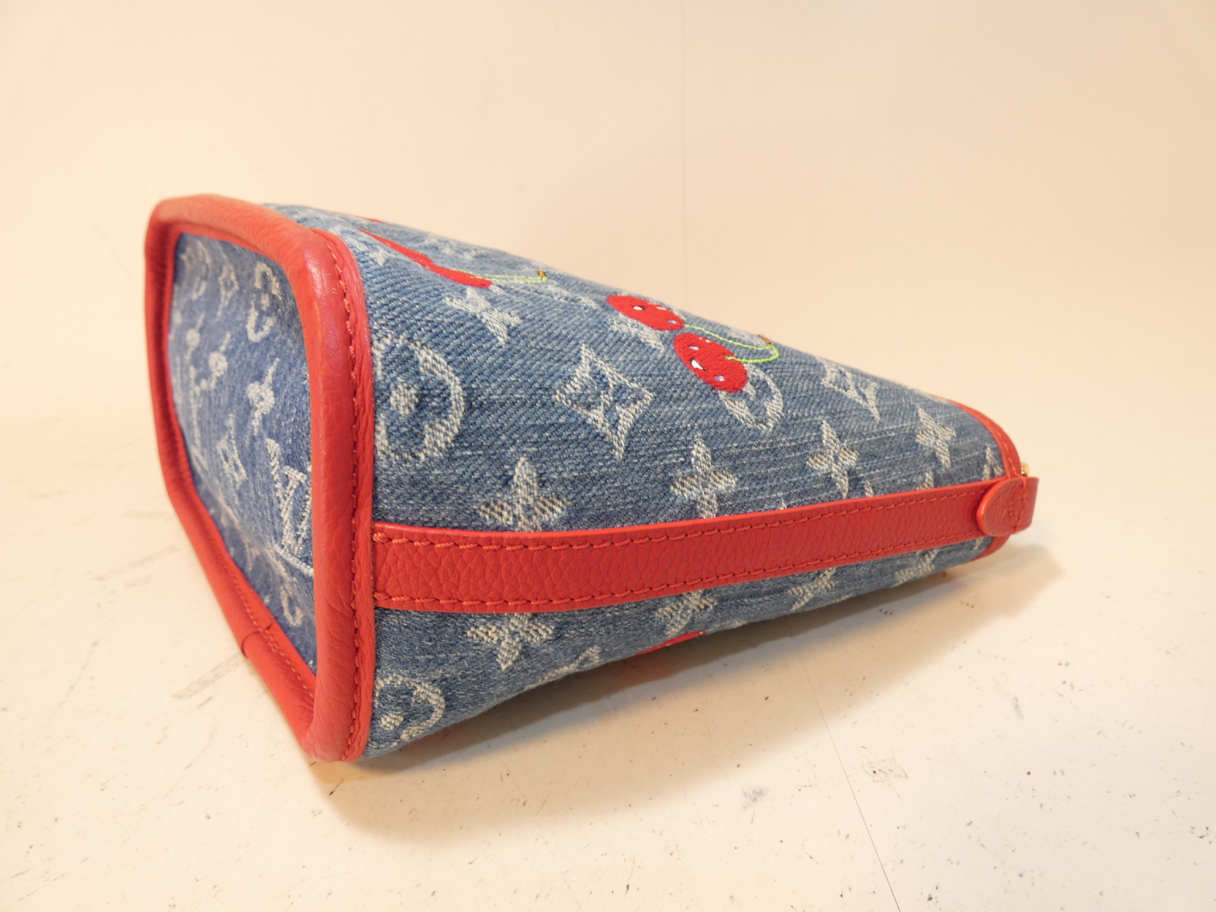 2-way Cherry Neverfull Cherry Denim Inside Out BB Takashi Murakami Hand Pouch Shoulder Bag — view 7