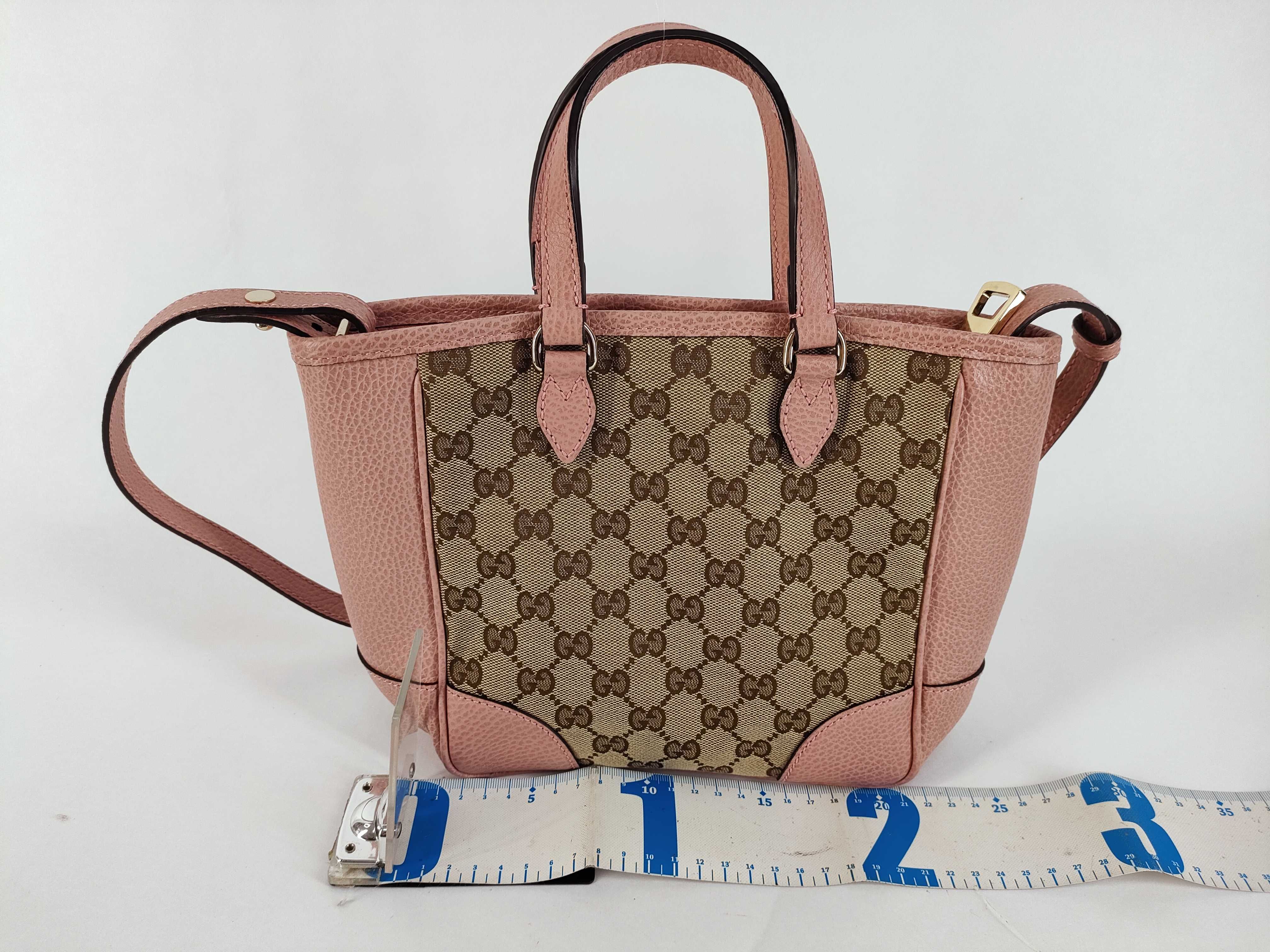 GG Canvas Gucci GG Canvas x Leather 2-Way Handbag Beige x Pink 449241 Handbag — view 2