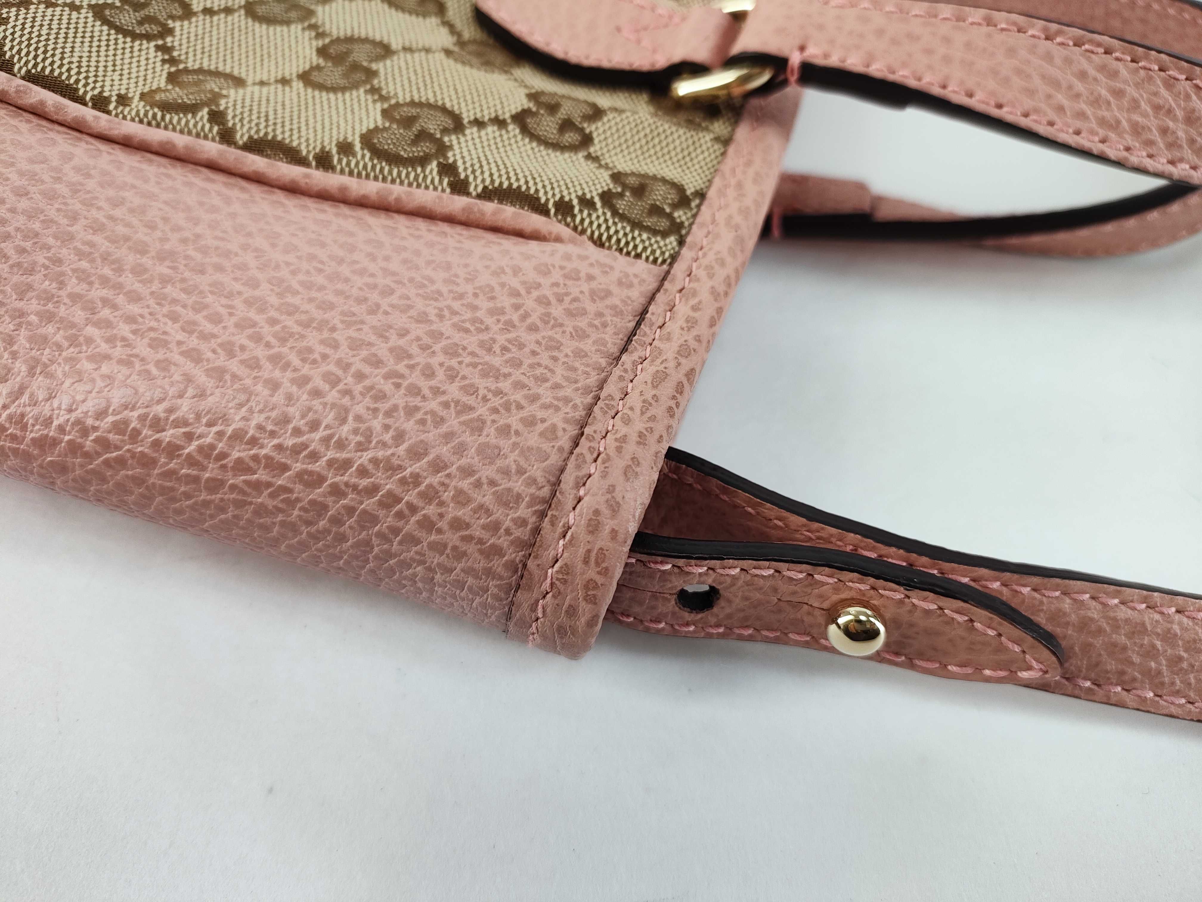 GG Canvas Gucci GG Canvas x Leather 2-Way Handbag Beige x Pink 449241 Handbag — view 5