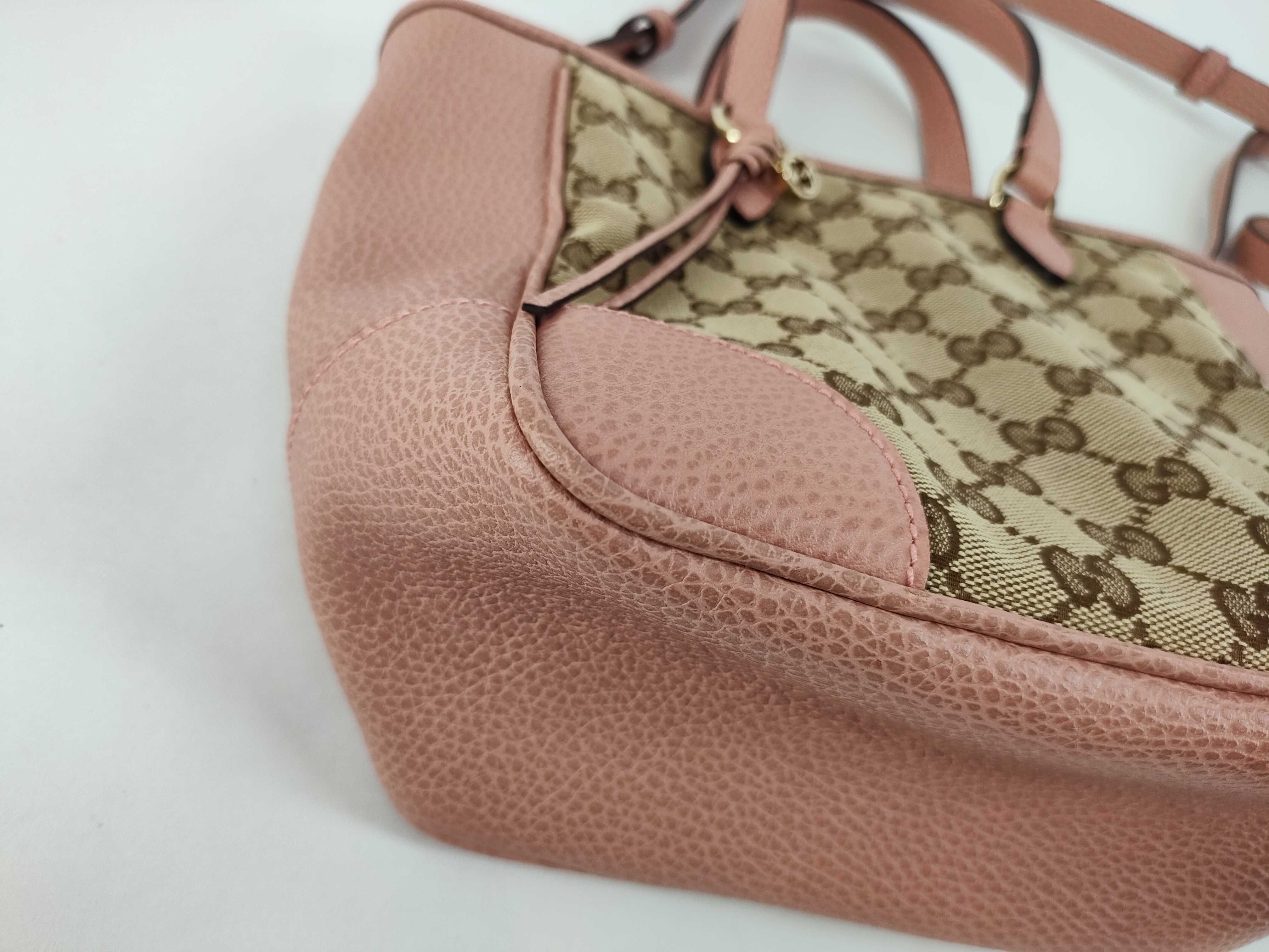 GG Canvas Gucci GG Canvas x Leather 2-Way Handbag Beige x Pink 449241 Handbag — view 6