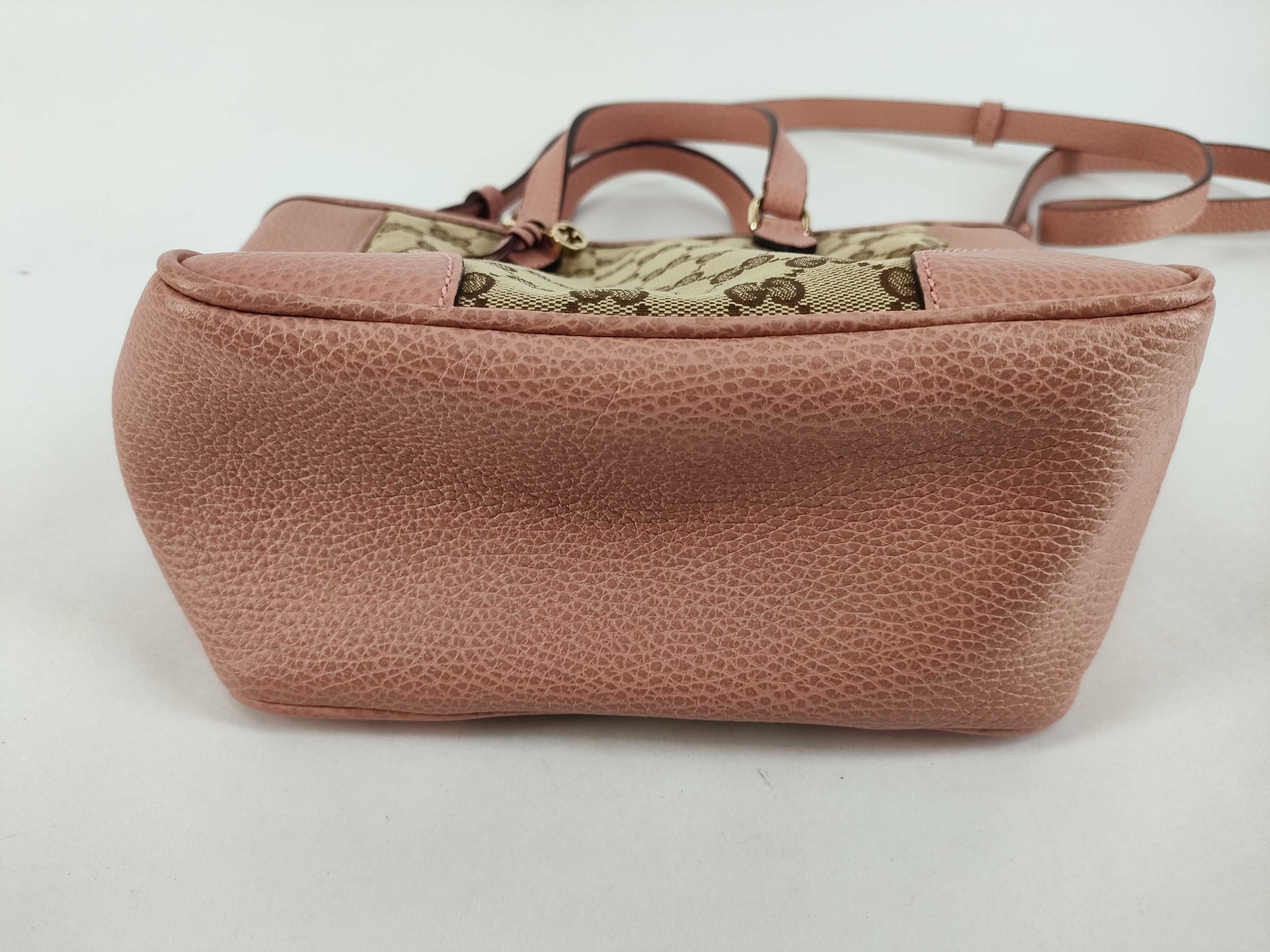 GG Canvas Gucci GG Canvas x Leather 2-Way Handbag Beige x Pink 449241 Handbag — view 7