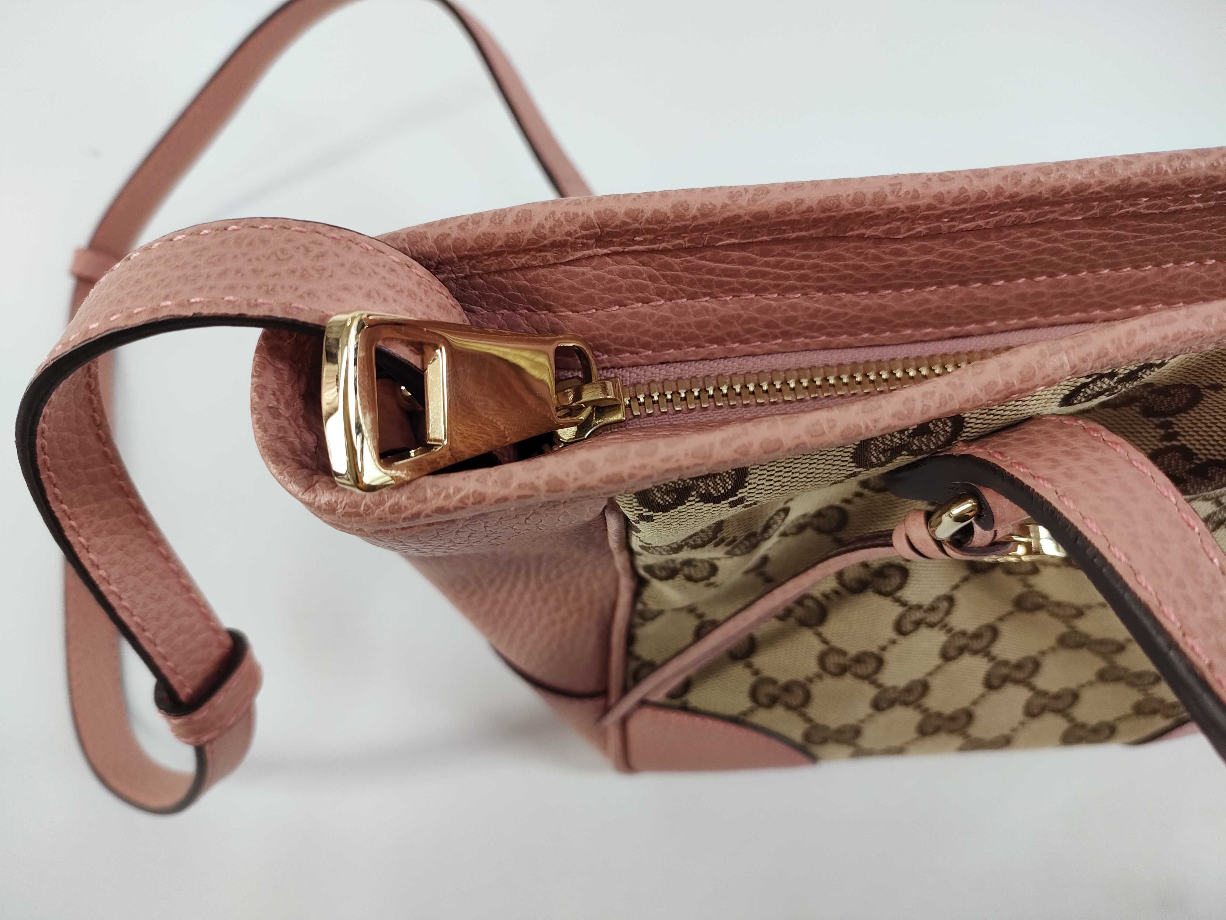 GG Canvas Gucci GG Canvas x Leather 2-Way Handbag Beige x Pink 449241 Handbag — view 8