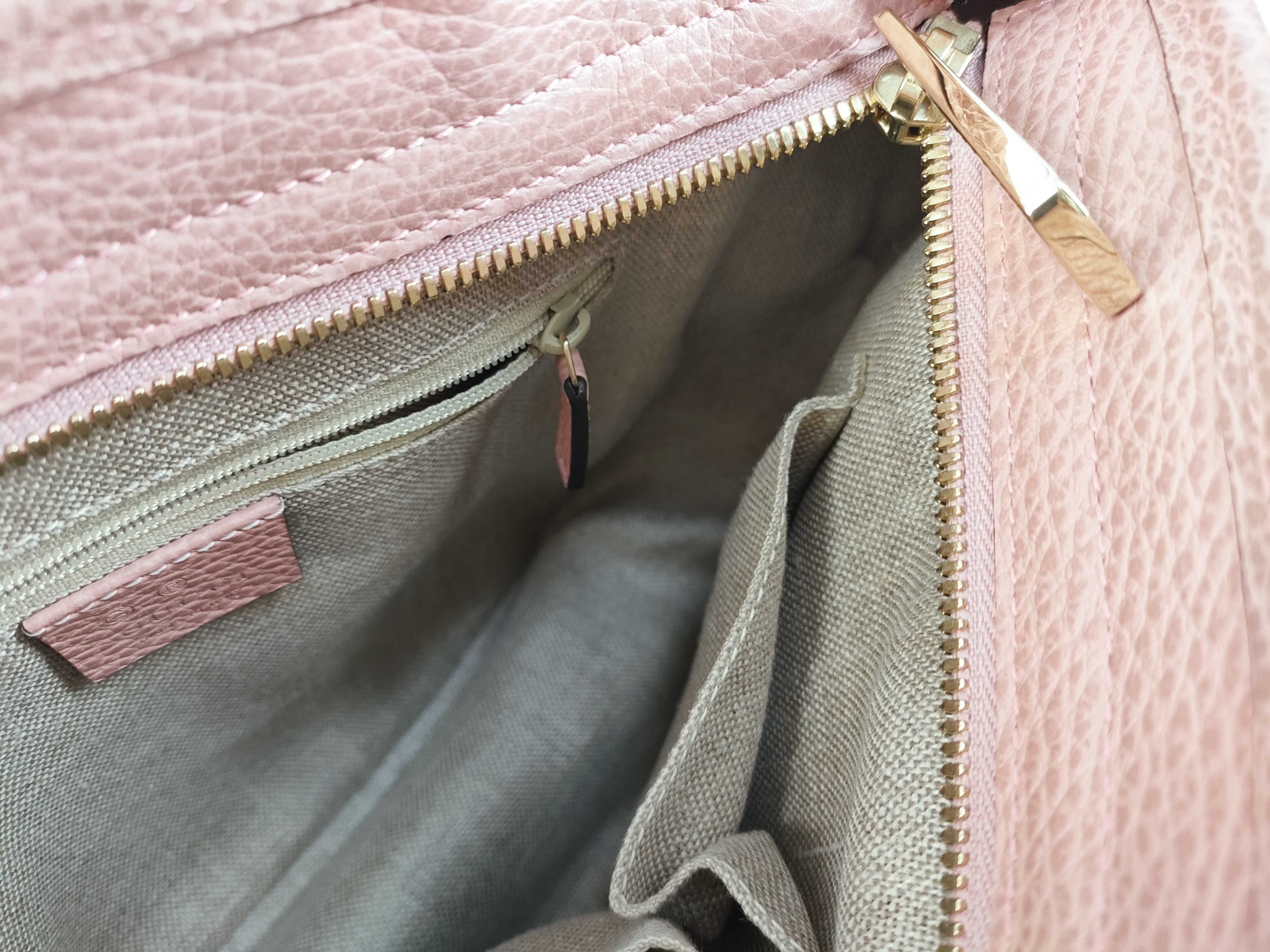 GG Canvas Gucci GG Canvas x Leather 2-Way Handbag Beige x Pink 449241 Handbag — view 9
