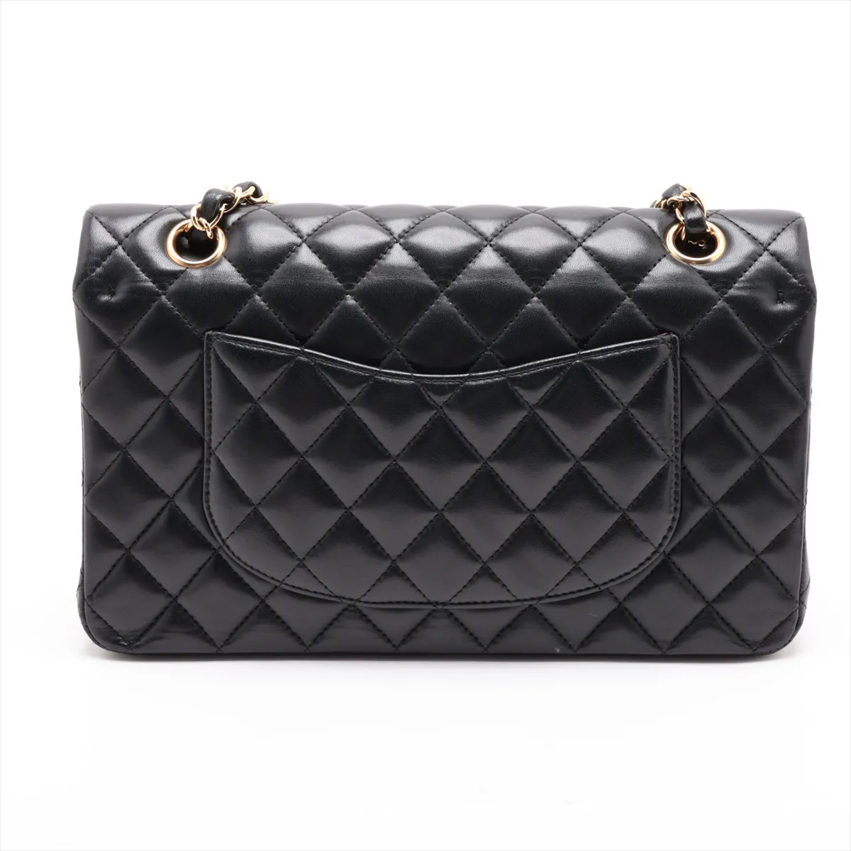[Individually packaged] Chanel Matelassé 25 Lambskin Double Flap Double Chain Bag, Black with Gold Hardware, 24677294, Series 24, A01112 — view 2