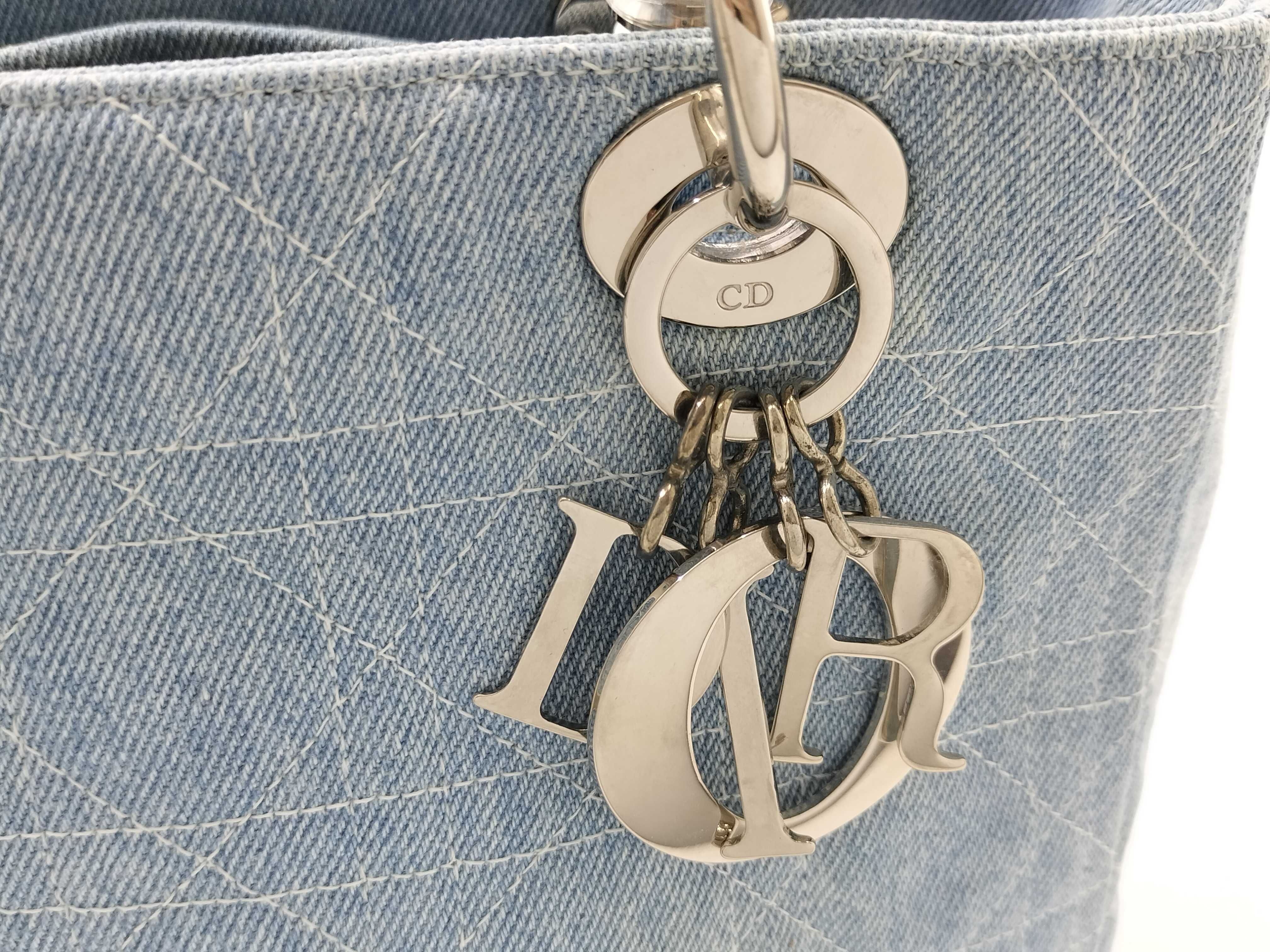 Lady Dior 2WAY Lady Cannage Denim Handbag — view 15