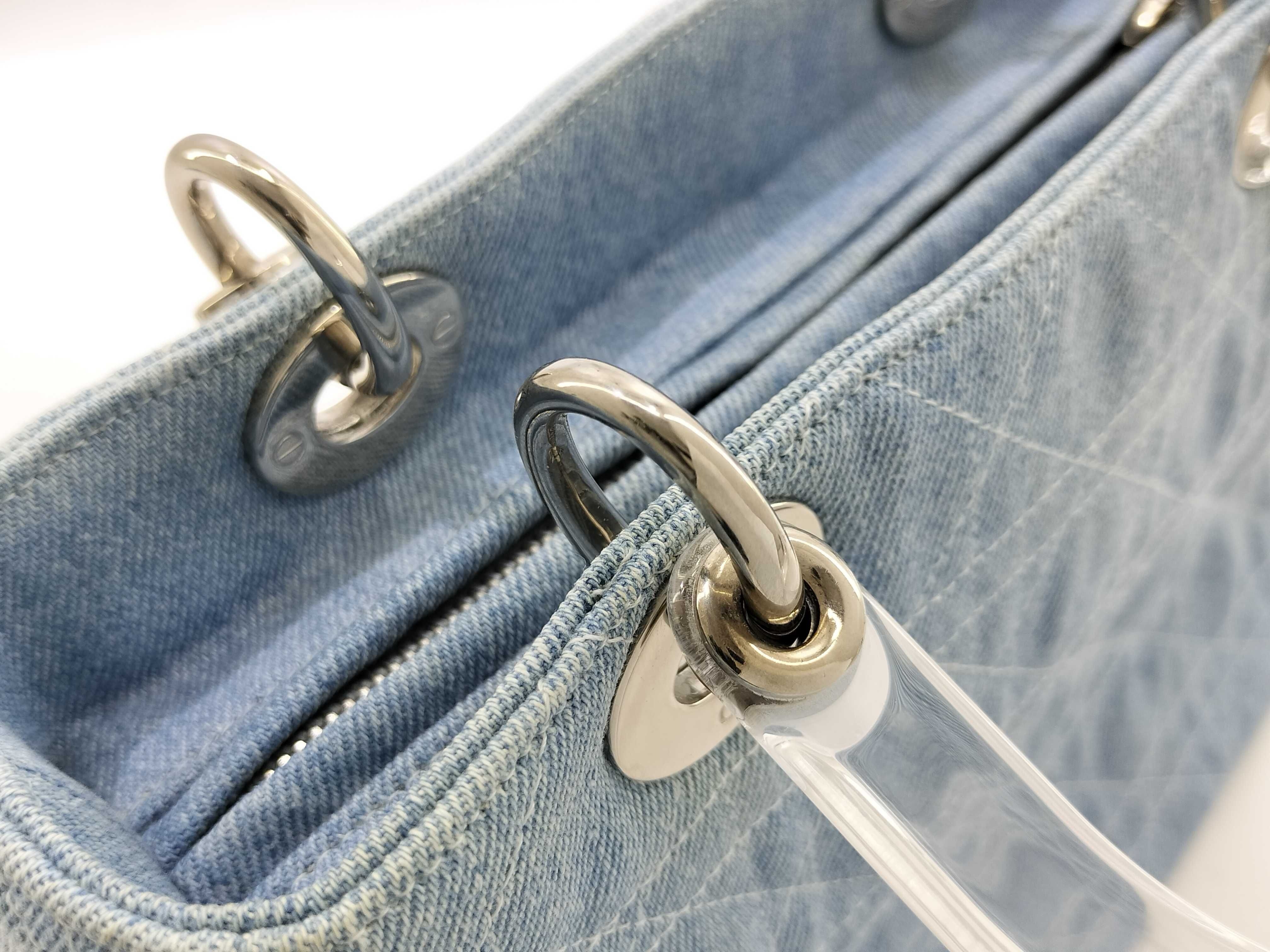 Lady Dior 2WAY Lady Cannage Denim Handbag — view 8