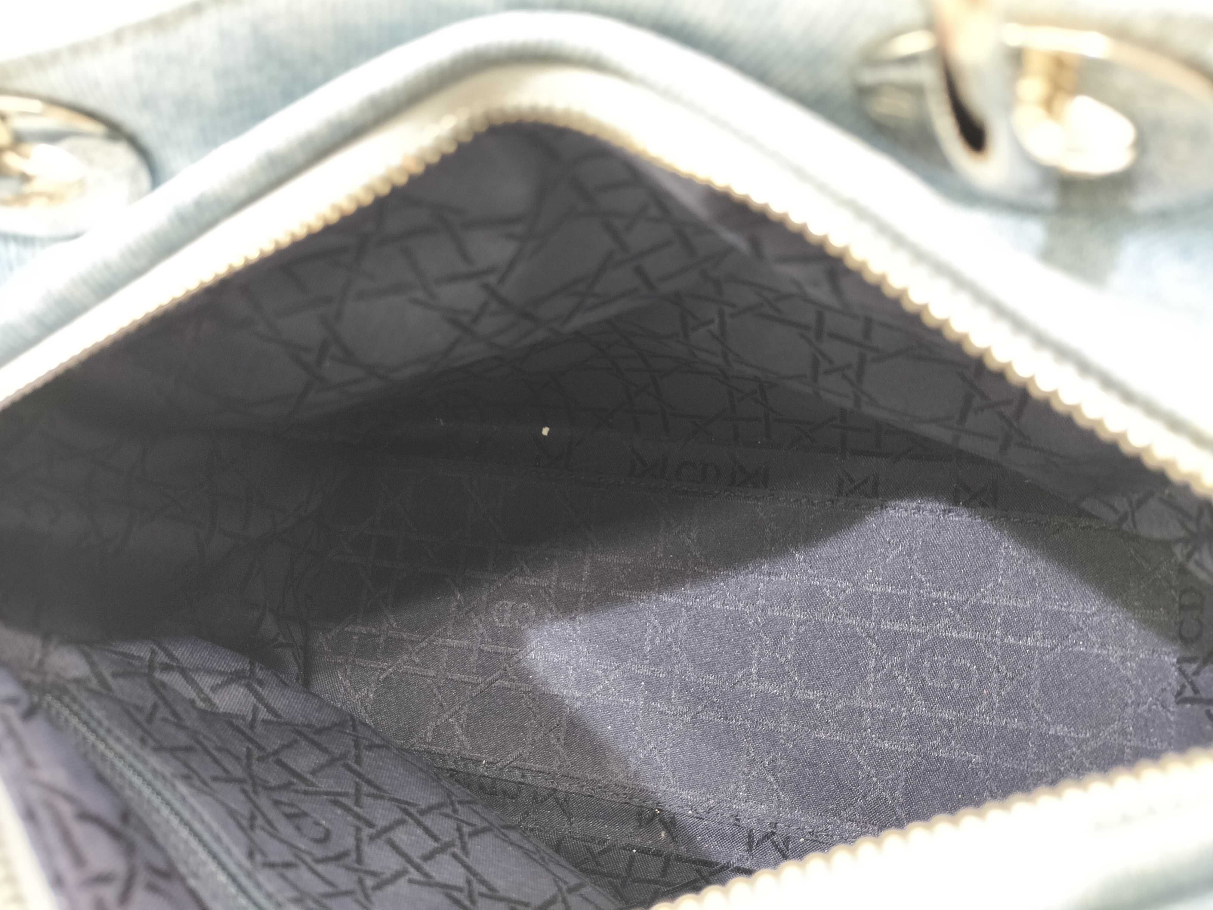 Lady Dior 2WAY Lady Cannage Denim Handbag — view 10