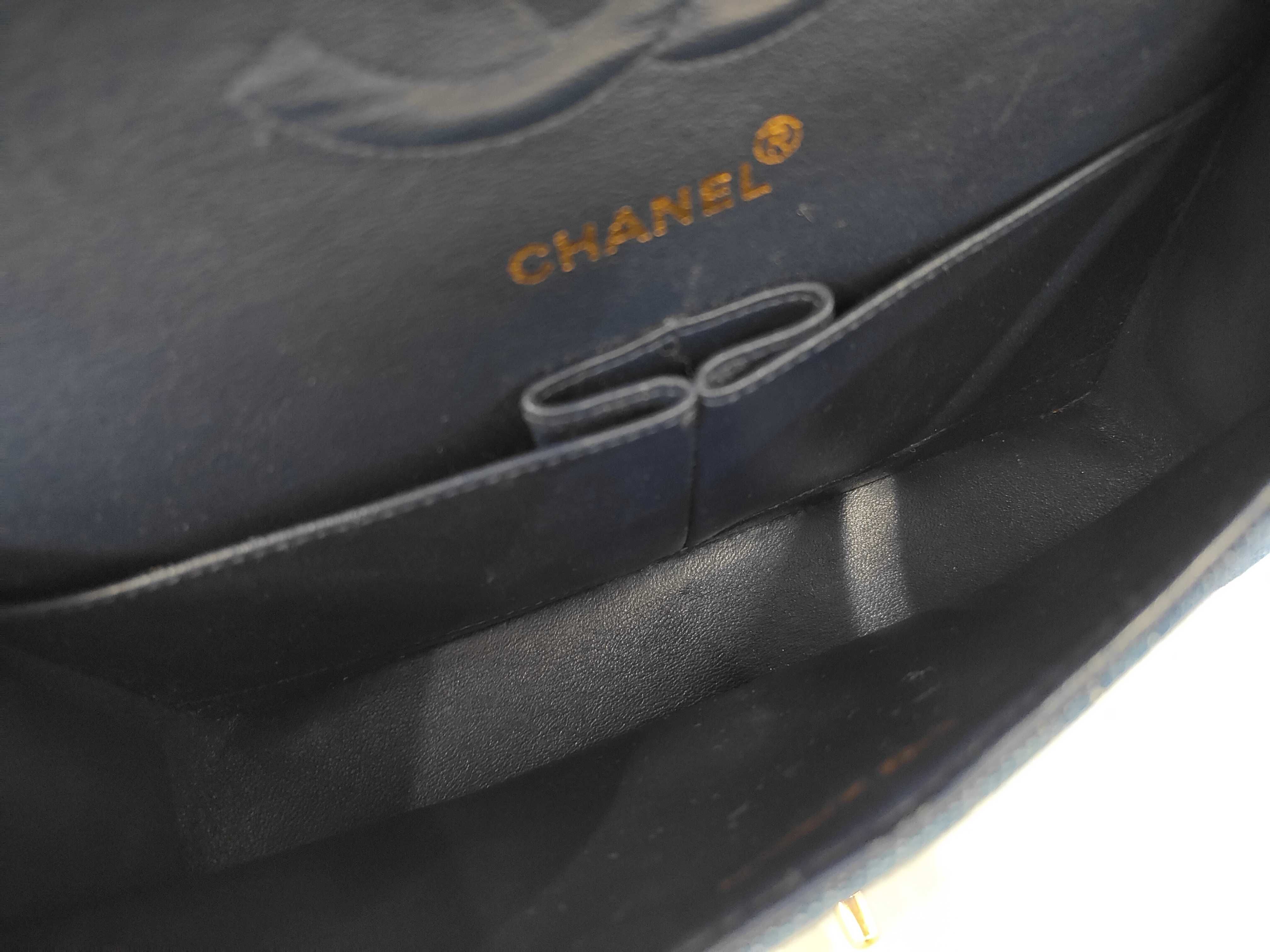 Denim Matelassé Double Flap Shoulder Bag — view 7